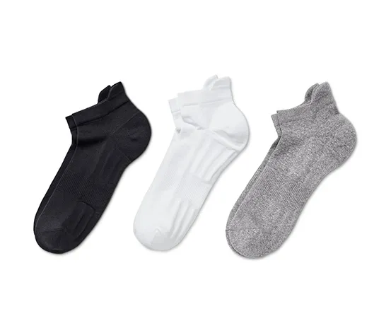 3 Paar Unisex-Profi-Laufsocken, schwarz, weiß, grau