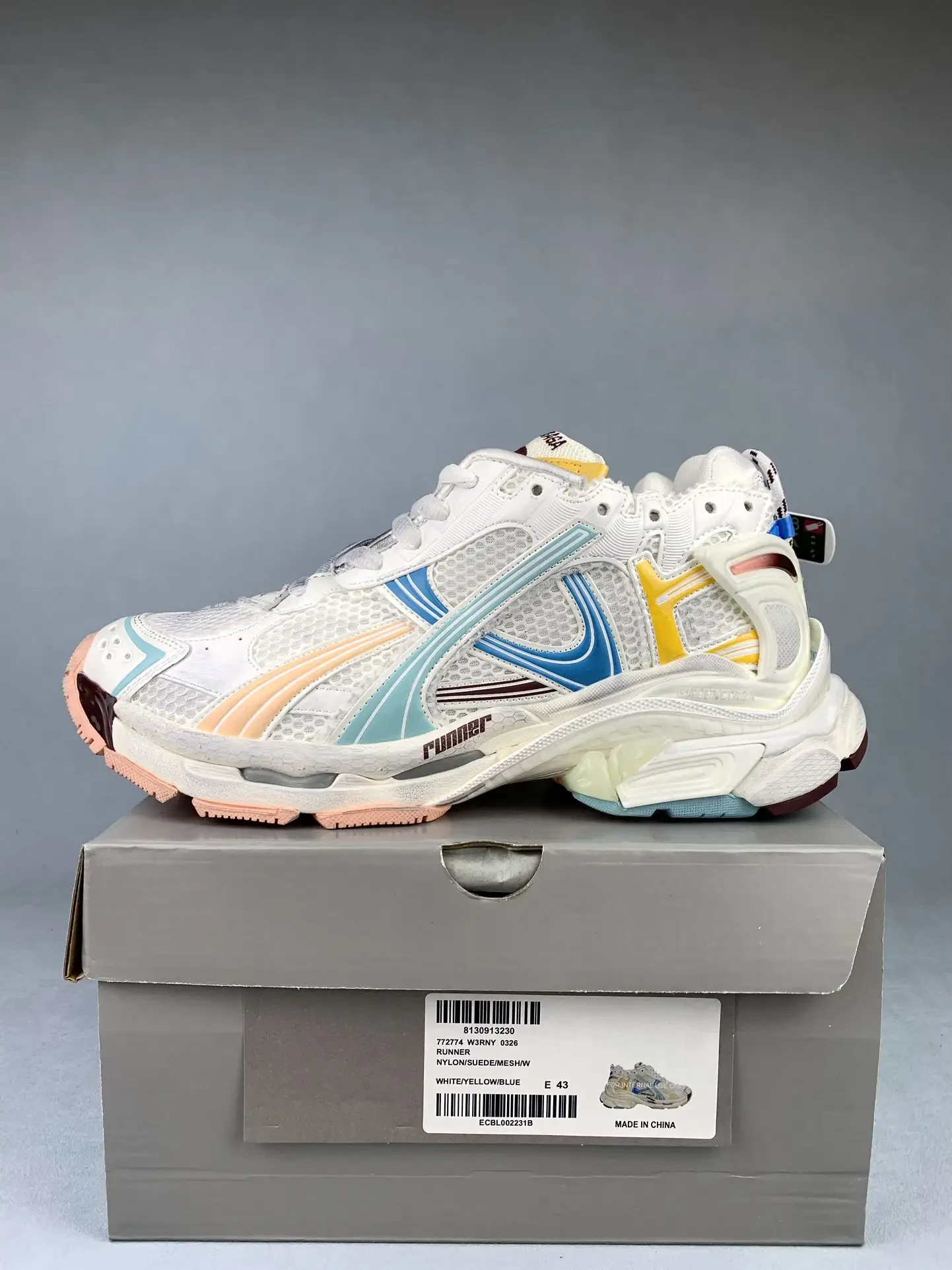 Balenciaga Runner Sneaker in Blue/Yellow/White product photo from LabelPicks