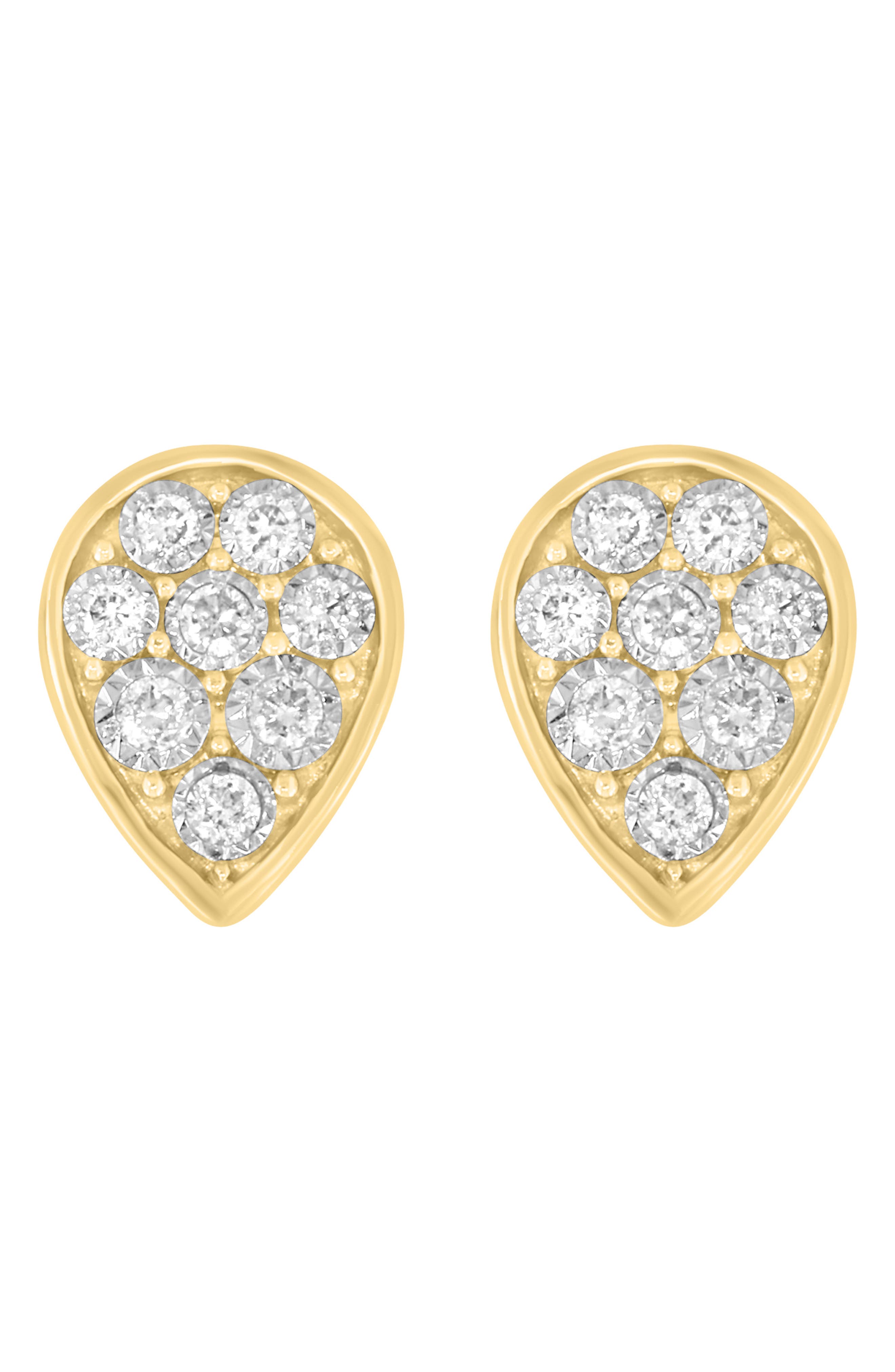 EFFY 14K Gold Diamond Teardrop Stud Earrings