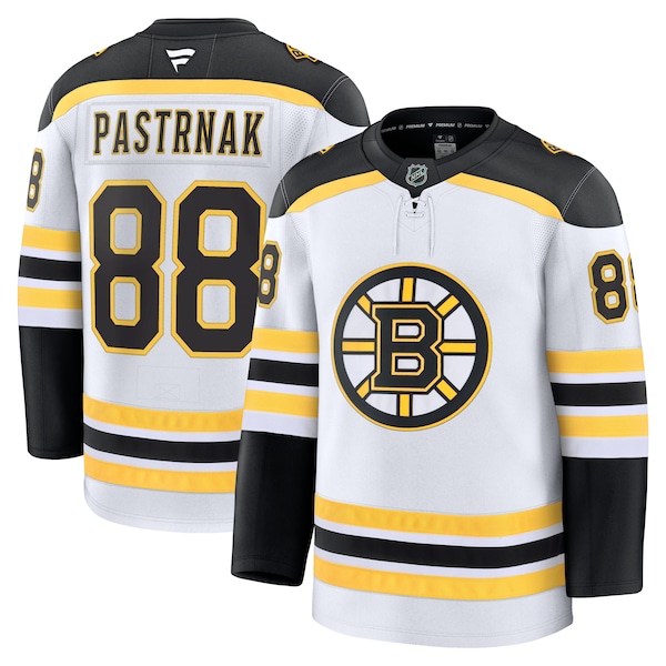 David Pastrnak Boston Bruins  Away Premium Jersey - White/Black