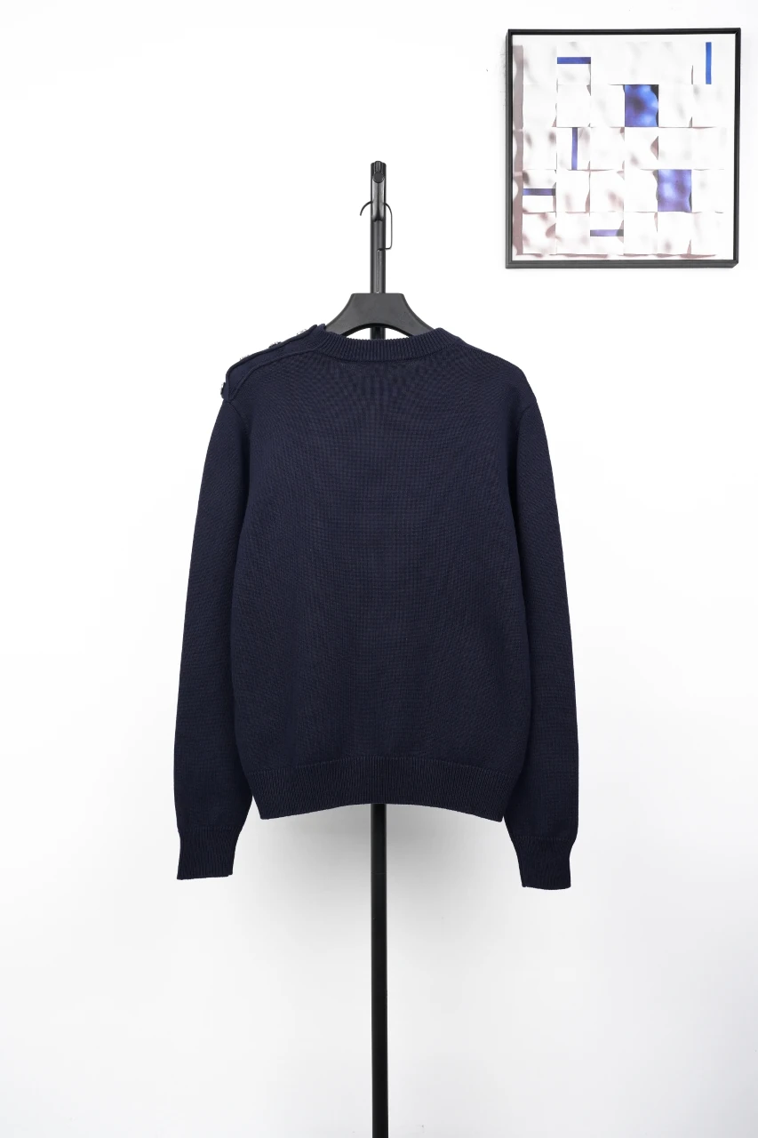 Louis Vuitton Navy Logo Embroidered Crewneck Sweater product photo from LabelPicks