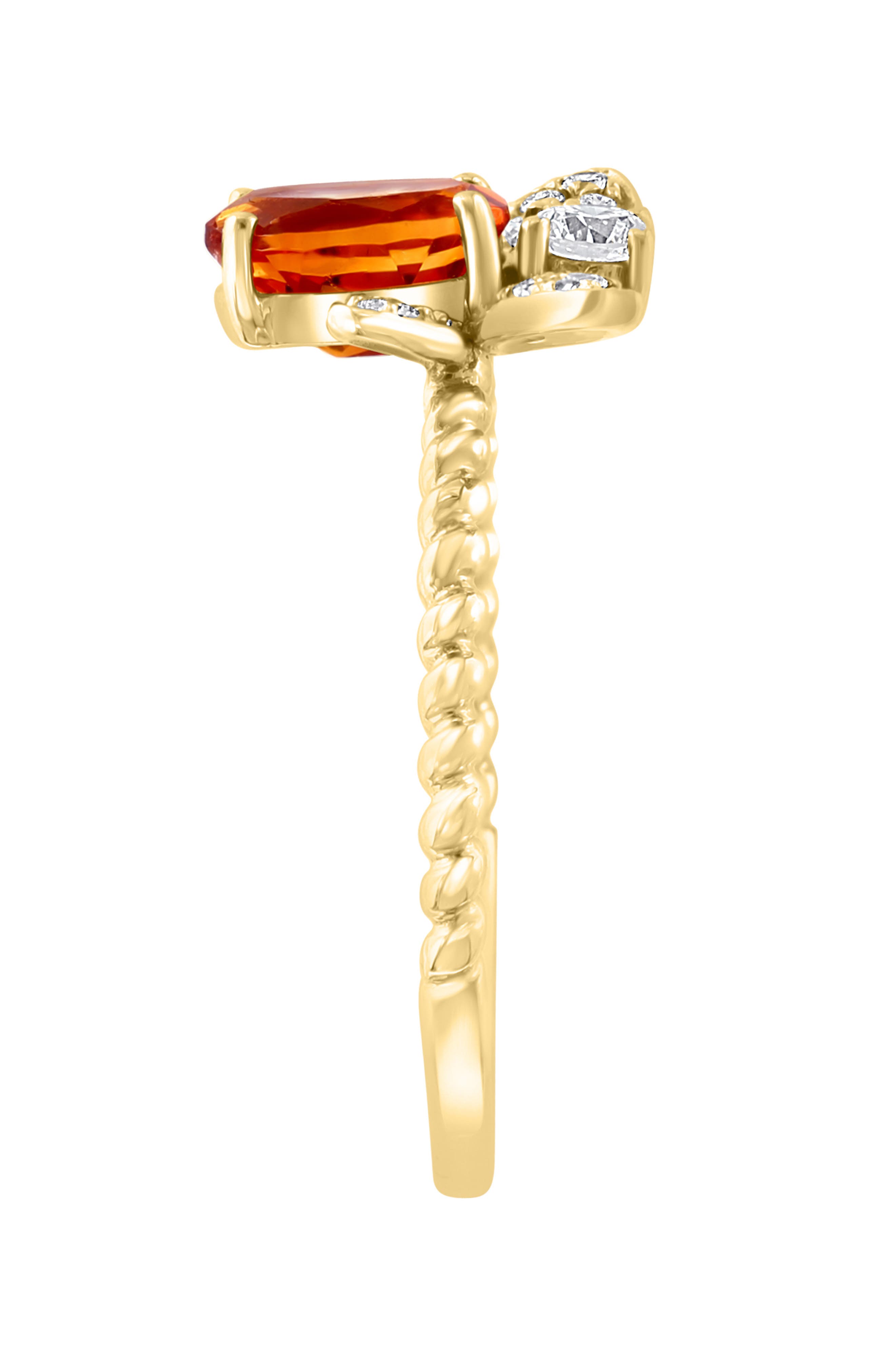 EFFY 14K Yellow Gold Citrine & Diamond Bee Ring