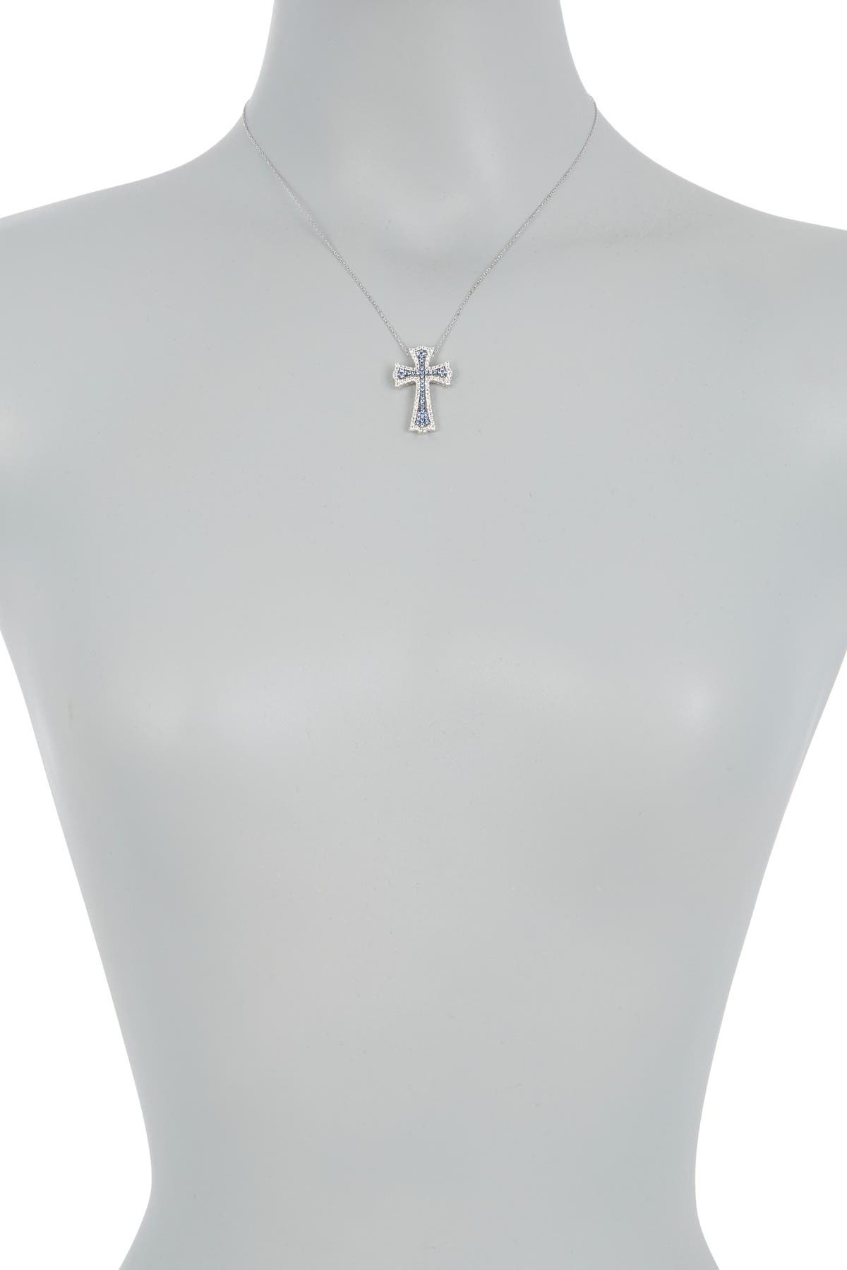 SUZY LEVIAN Sterling Silver Blue Sapphire Pendant Necklace
