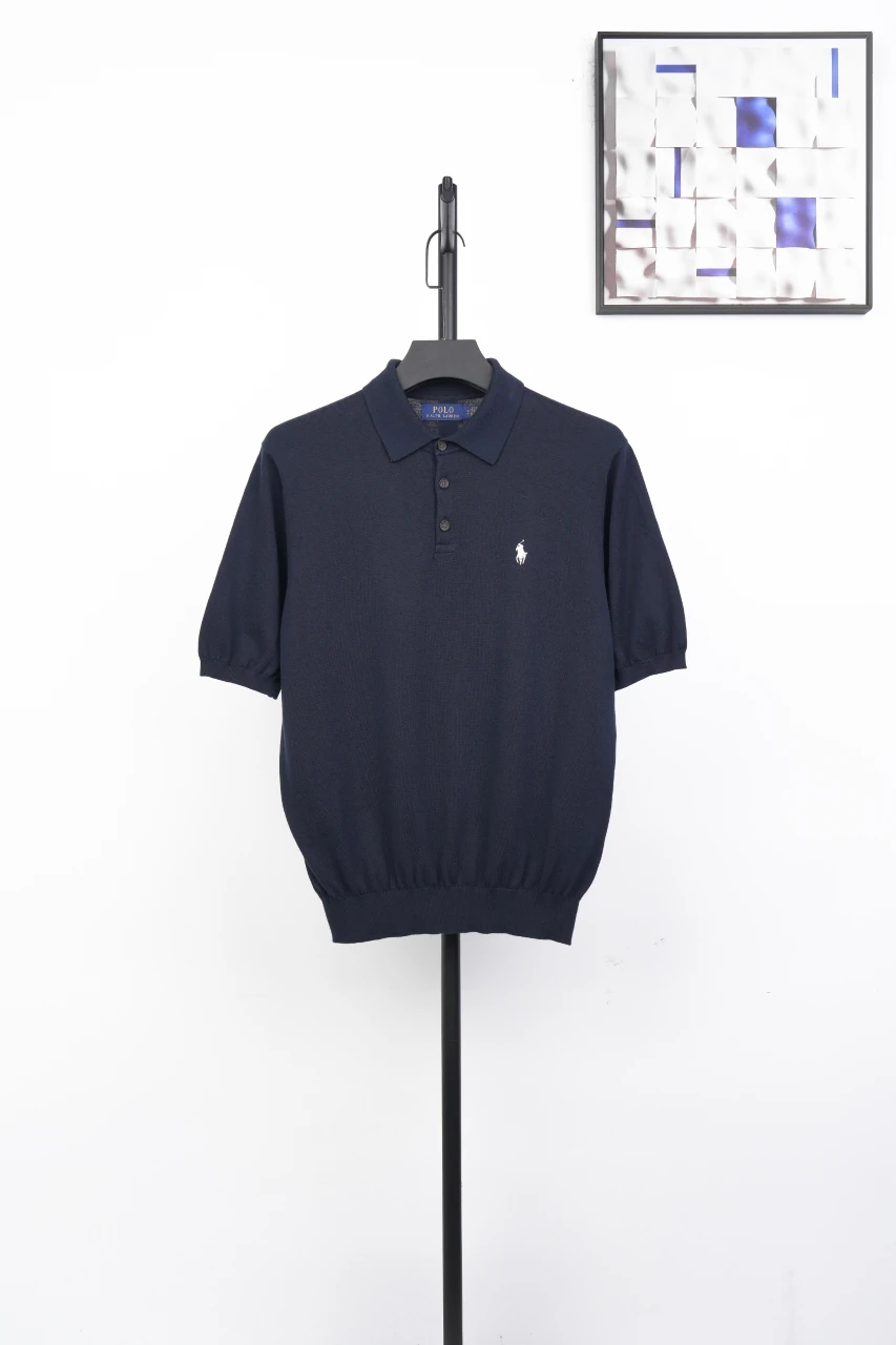 Ralph Lauren Navy Pony Embroidered Knit Short Sleeve Polo Shirt product photo from LabelPicks