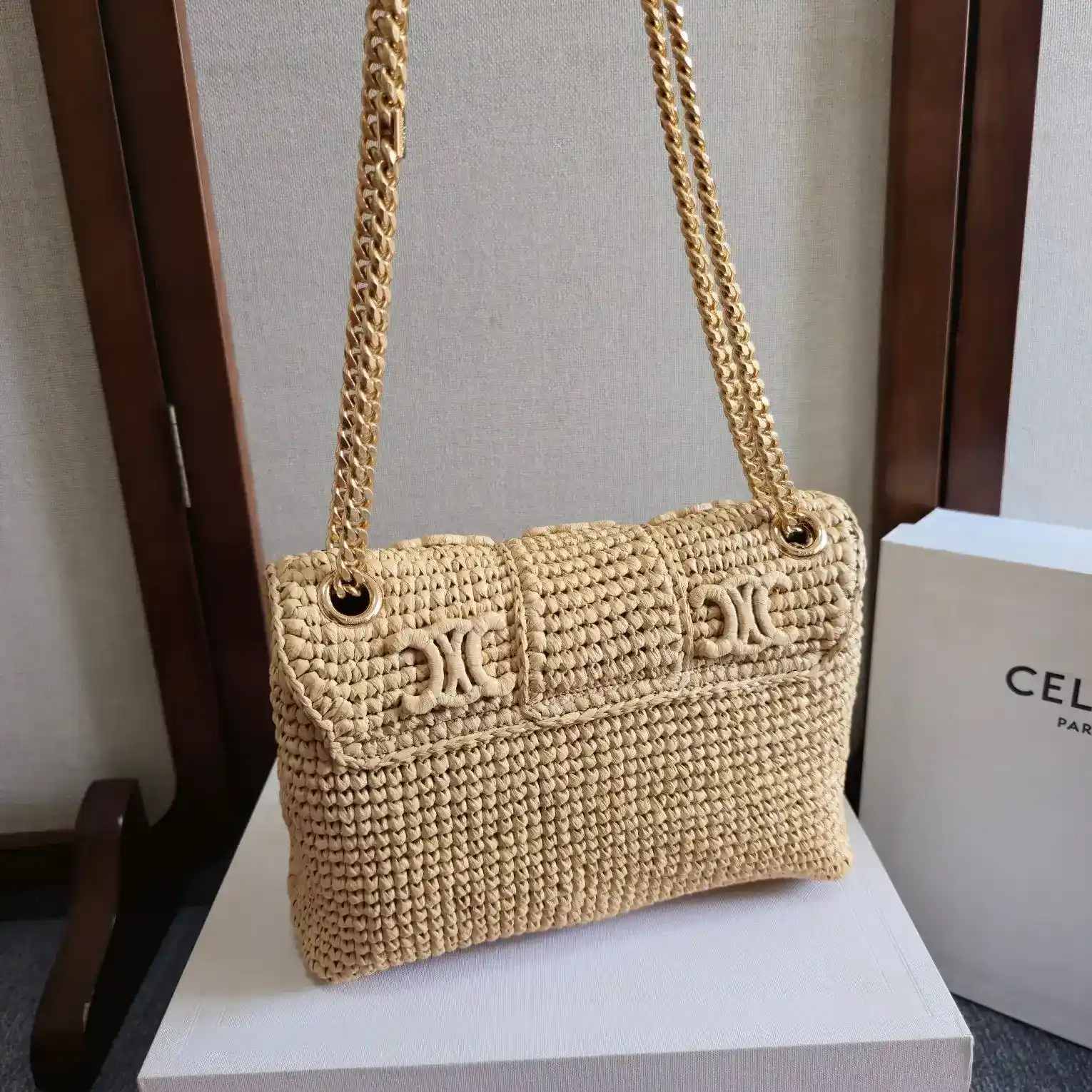 Celine Grained Leather Triomphe Crossbody Bag product photo from LabelPicks