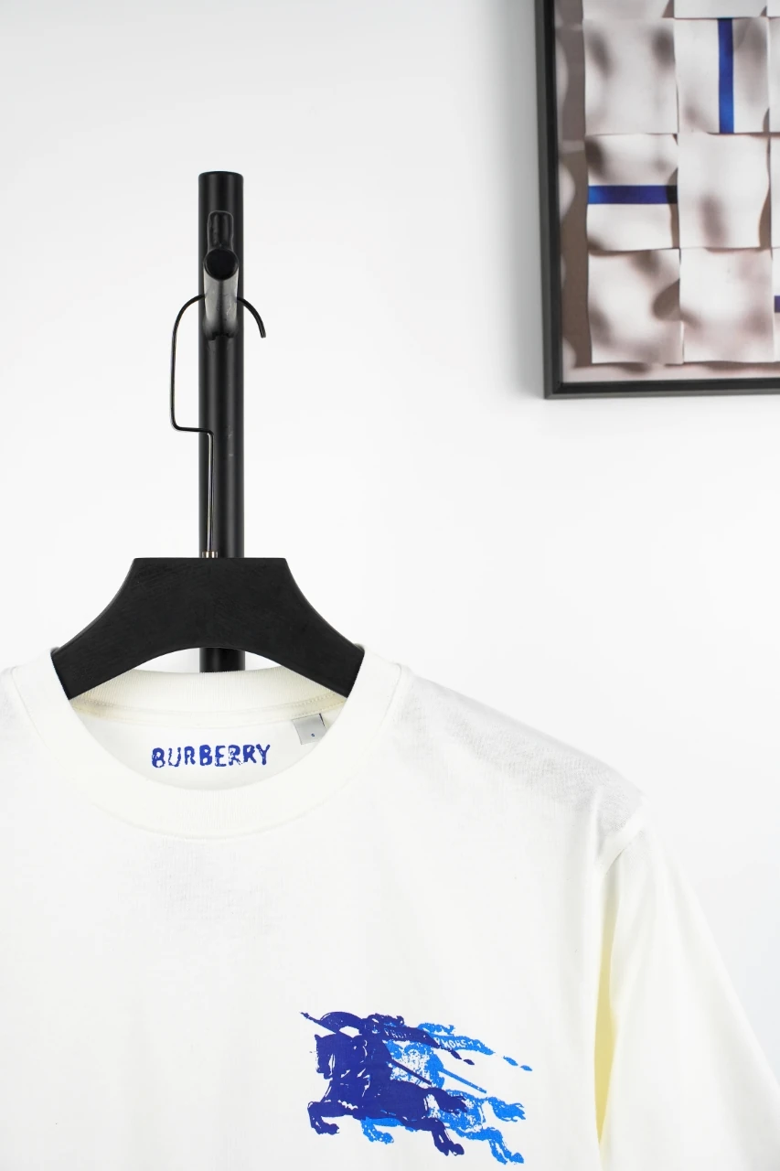 Burberry White Double Equestrian Knight Embroidered T-Shirt product photo from LabelPicks