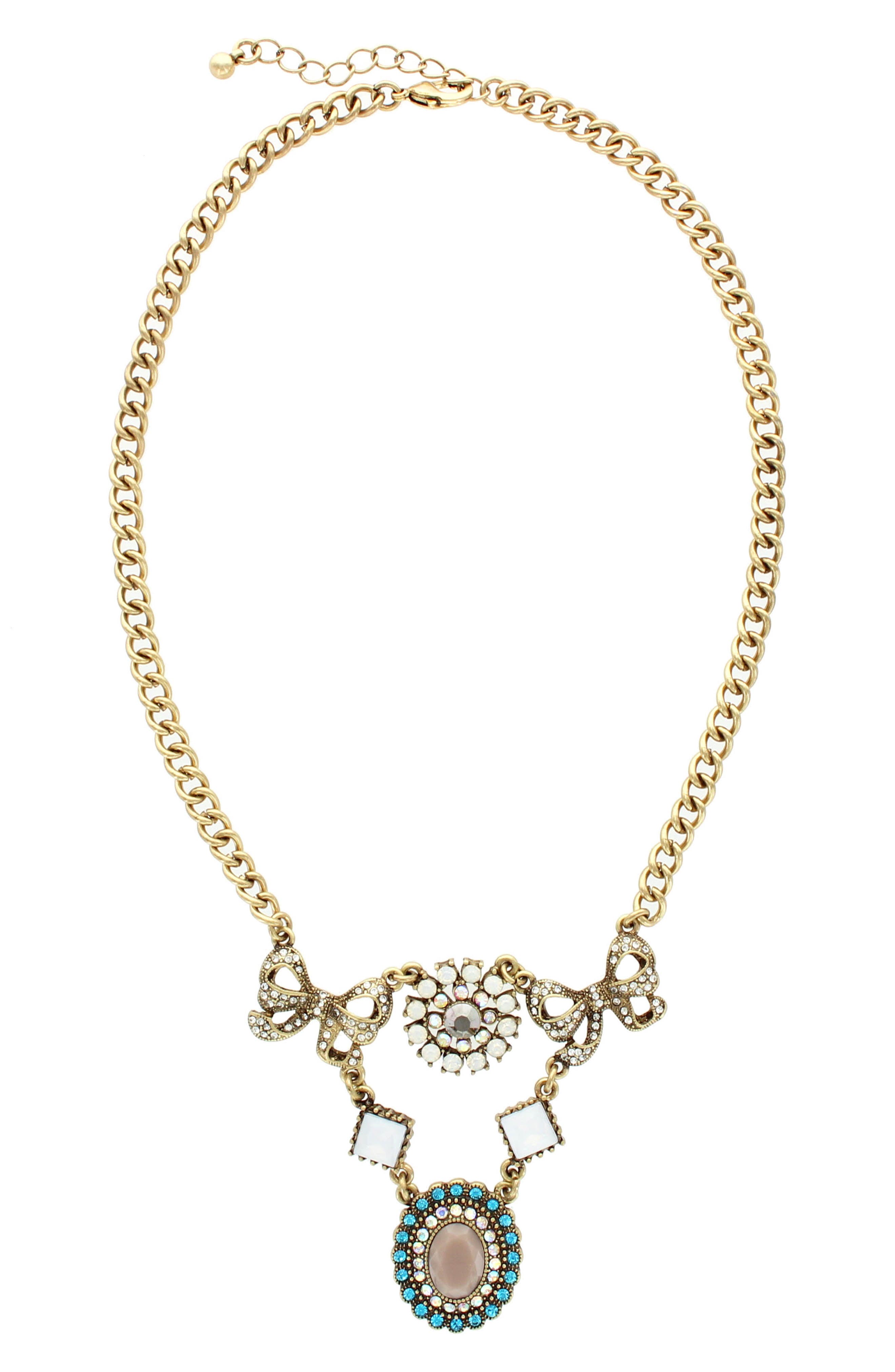 OLIVIA WELLES Rosella Mixed Charm Frontal Necklace