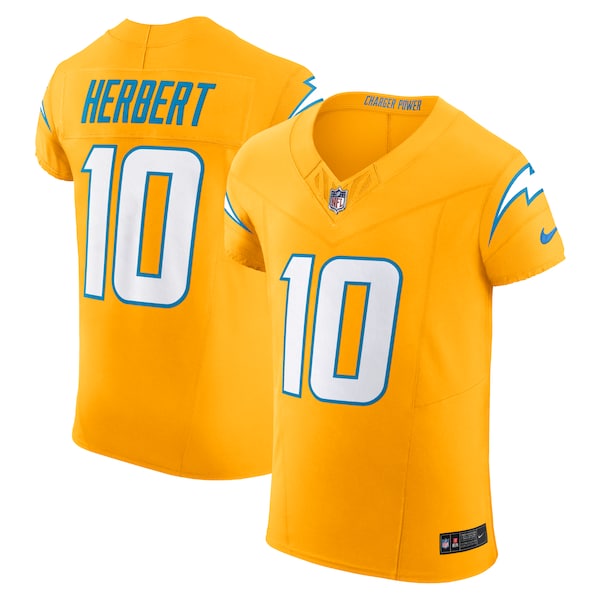Justin Herbert Los Angeles Chargers Nike Alternate Charger Power Vapor F.U.S.E. Elite Jersey - Gold