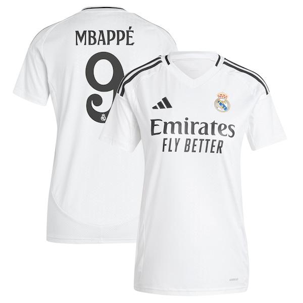 Kylian Mbappé Los Merengues adidas Women's 2024/25 Home Replica Player Jersey - White