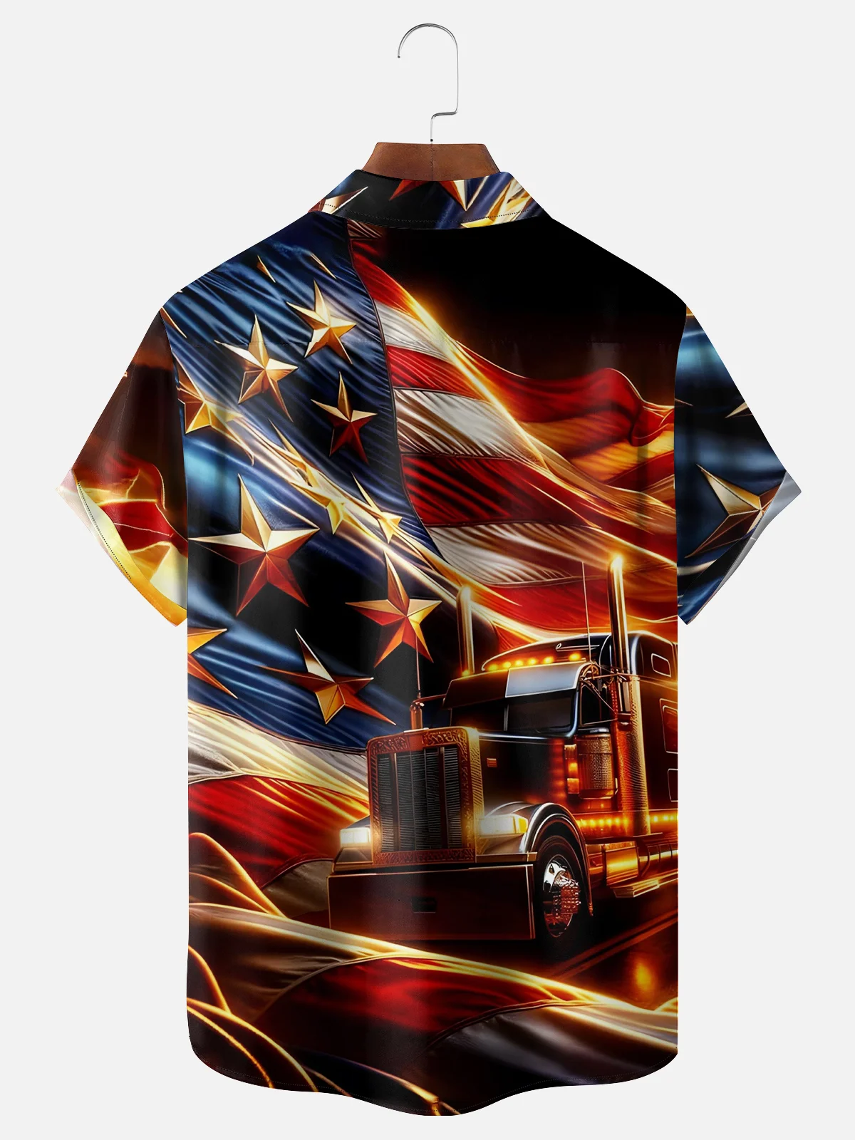 Moisture Wicking Independence Day Flag Casual Shirt