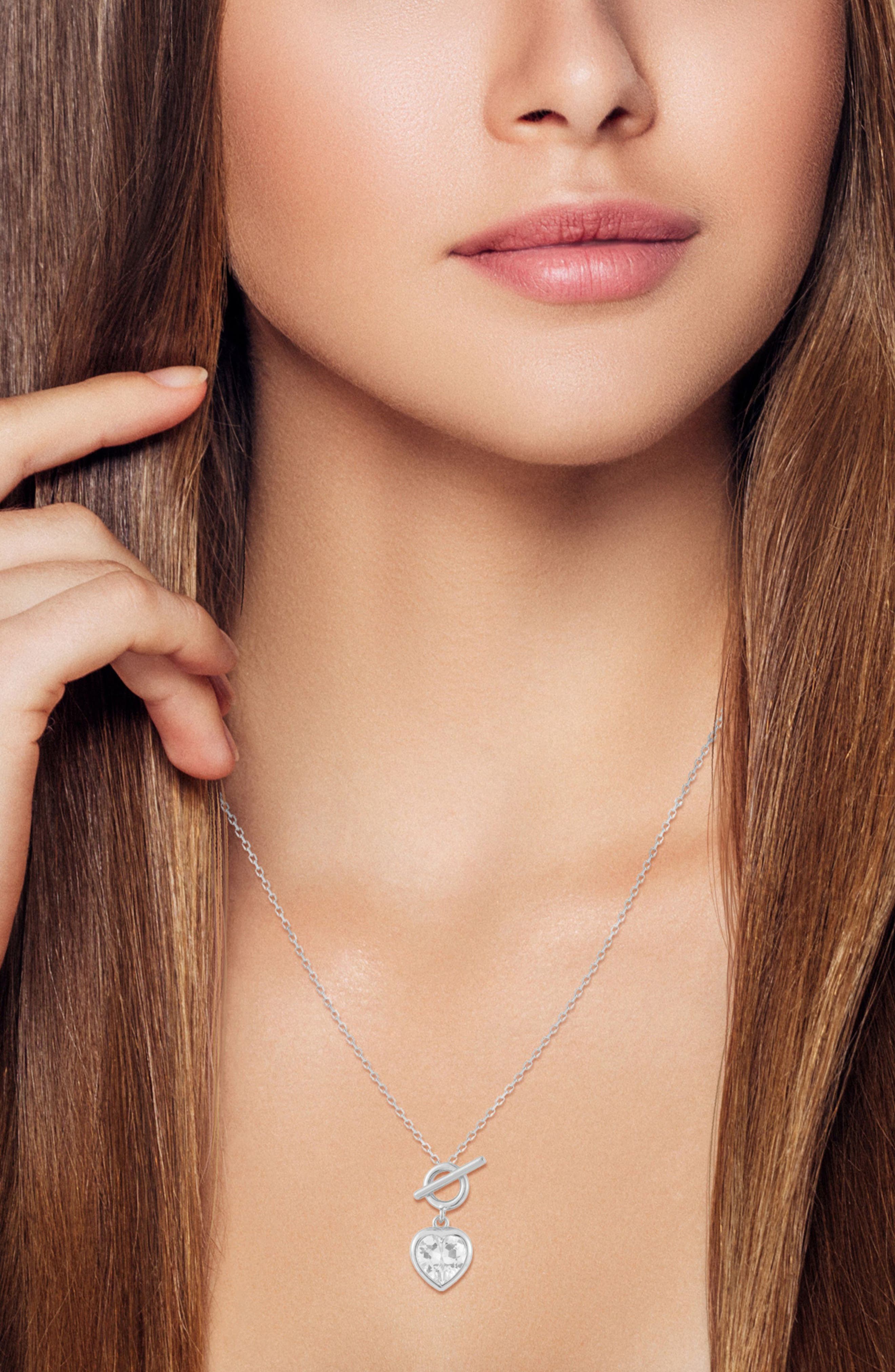 SPHERA MILANO Cubic Zirconia Heart Toggle Pendant Necklace