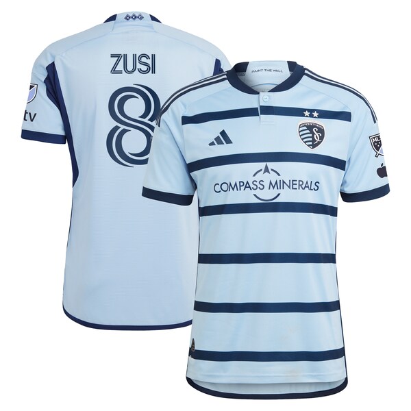 Graham Zusi Sporting Kansas City adidas 2024 Hoops 4.0 Authentic Player Jersey - Light Blue
