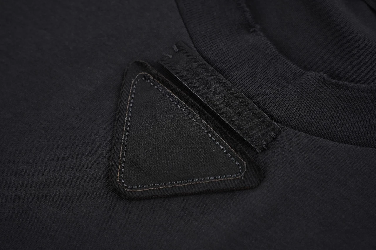 Prada Black Burnout Triangle Logo Long Sleeve T-Shirt product photo from LabelPicks
