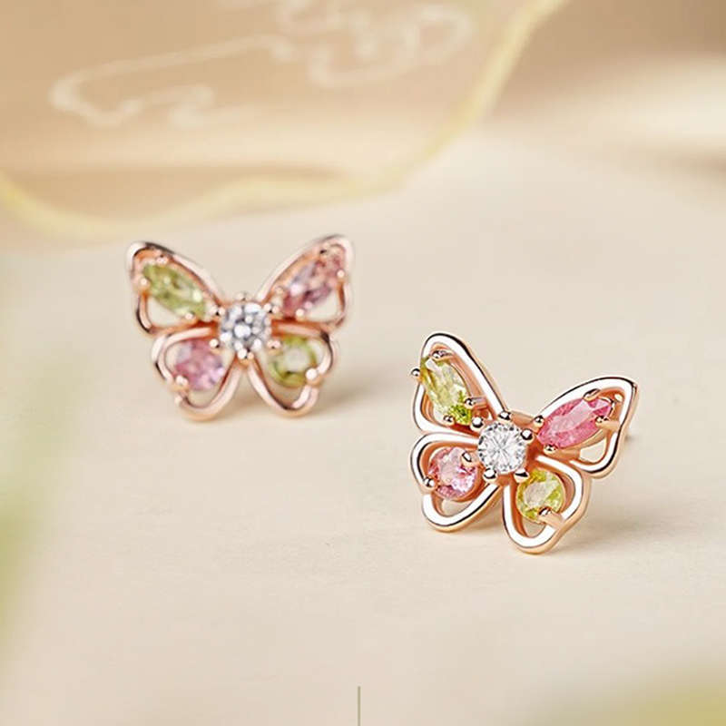 925 Sterling Silver Butterfly Stud Earrings