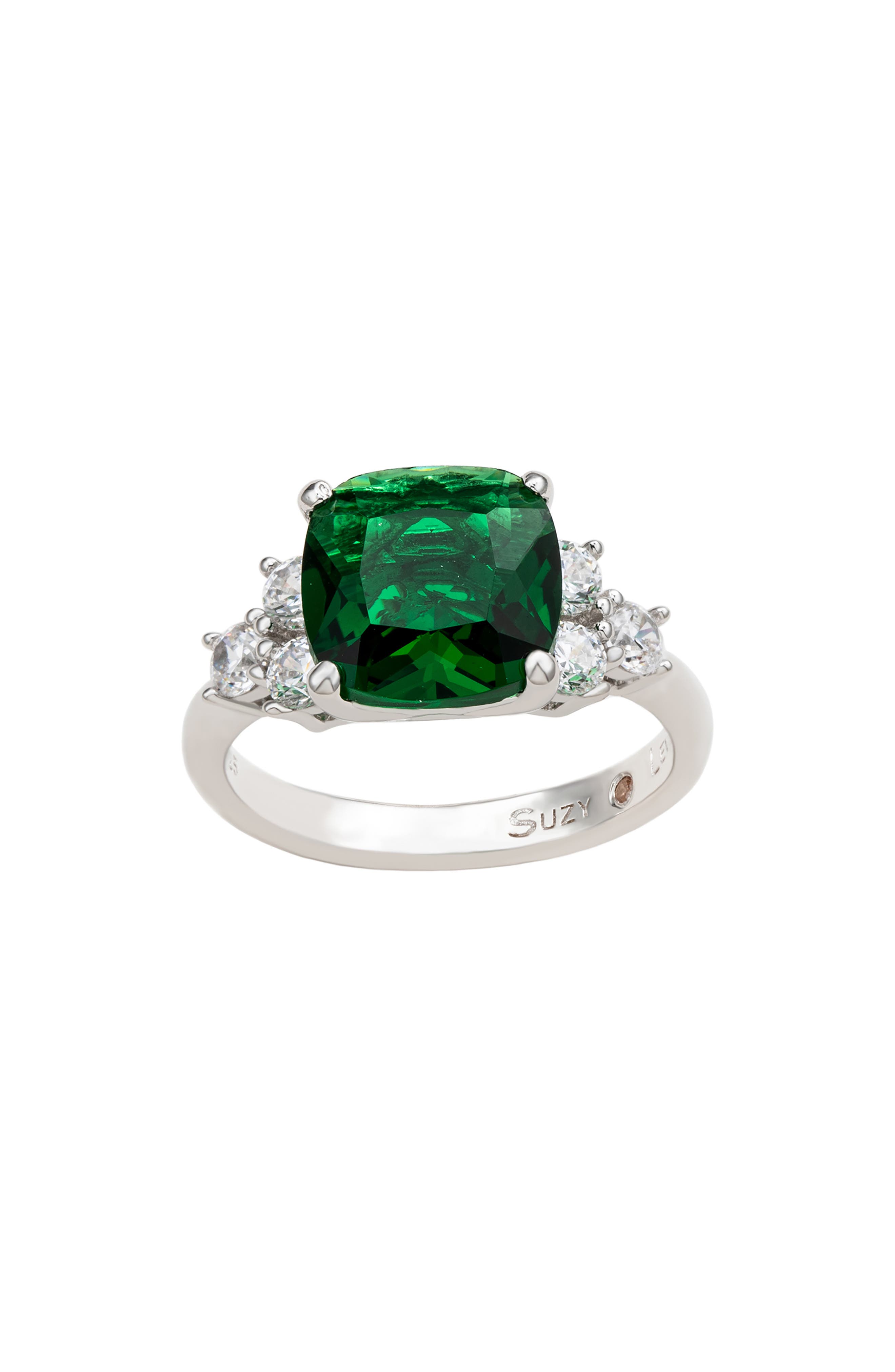 SUZY LEVIAN Cushion Cut Cubic Zirconia Engagement Ring