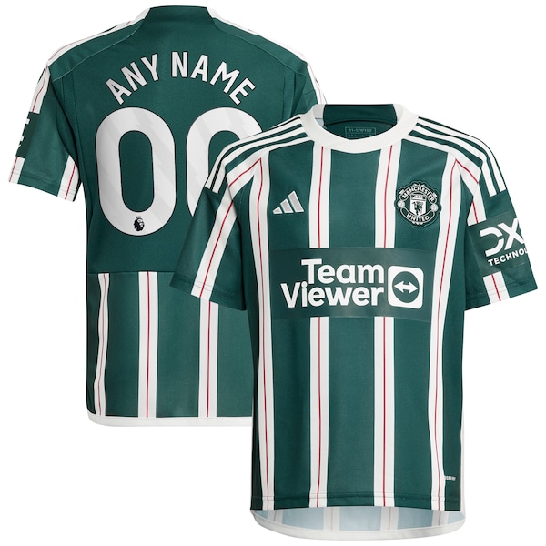 Manchester United adidas Youth 2023/24 Away Replica Custom Jersey - Green