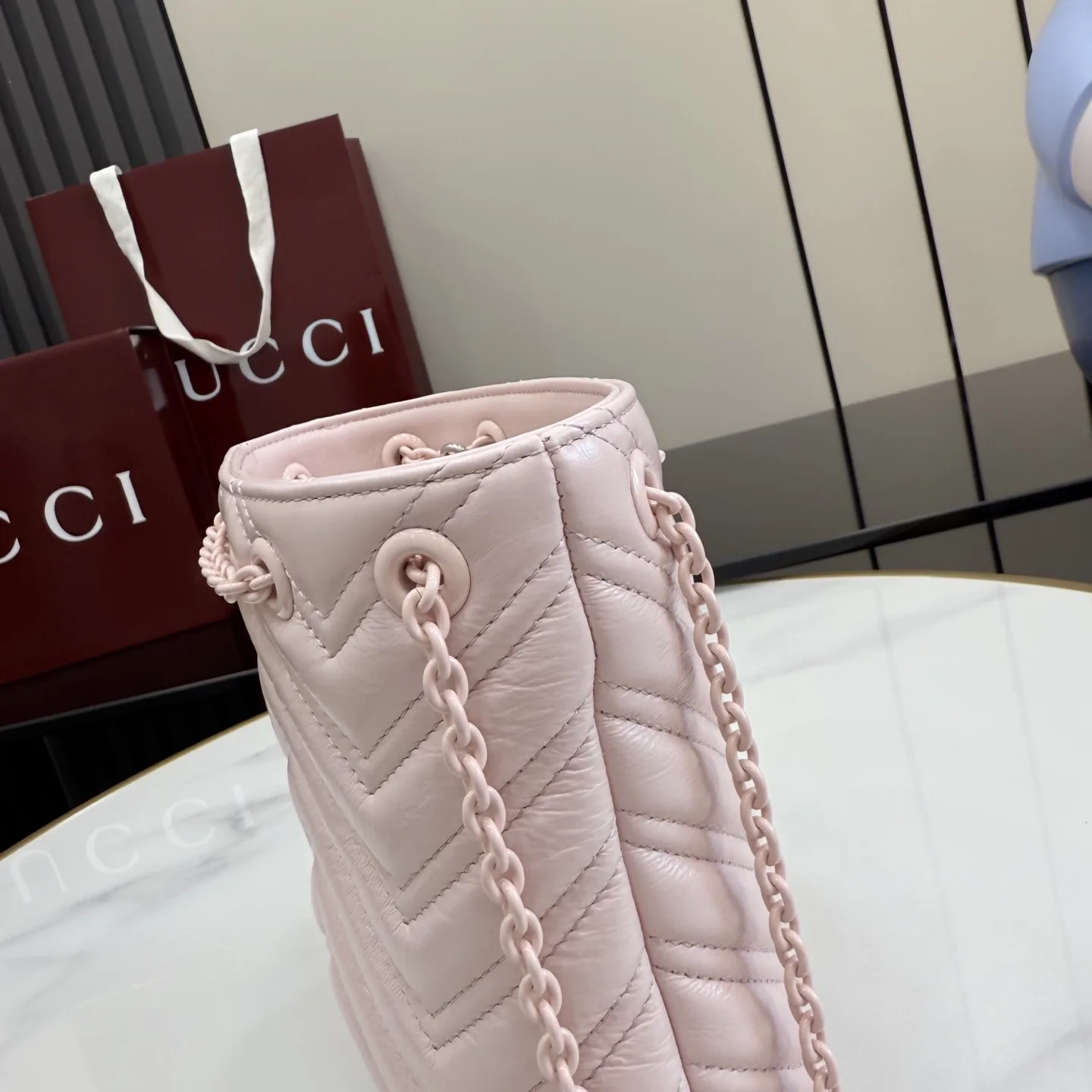 Gucci Marmont Pink GG Supreme Canvas Bucket Bag product photo from LabelPicks