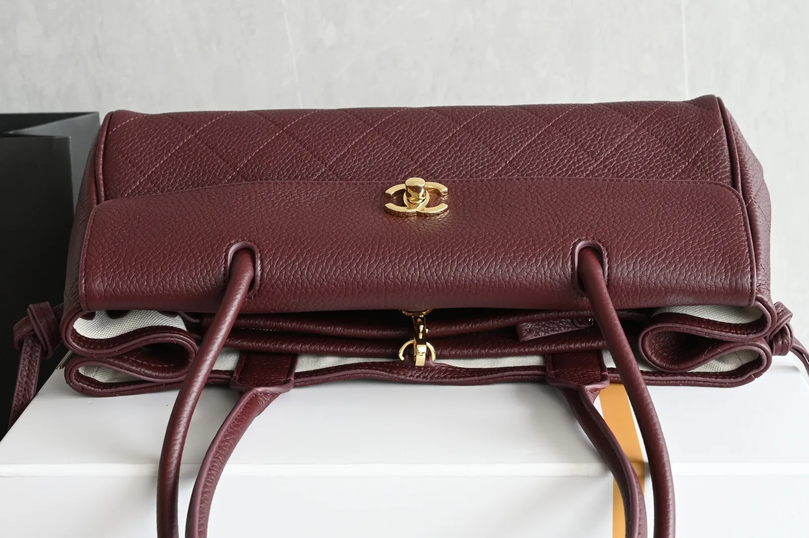 Chanel Burgundy Calfskin Top Handle Bag product photo from LabelPicks