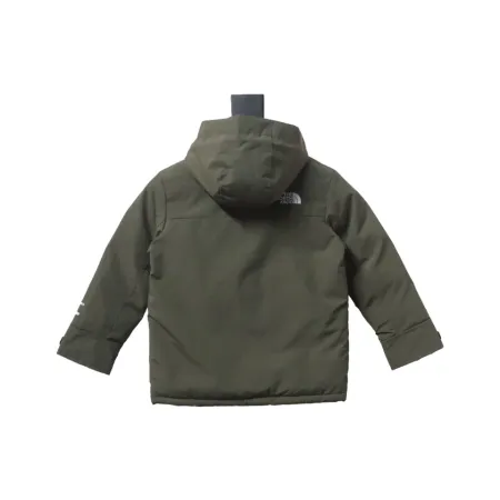THE NORTH FACE brand logo embroidery hooded fur collar zipper down jacket for children 3