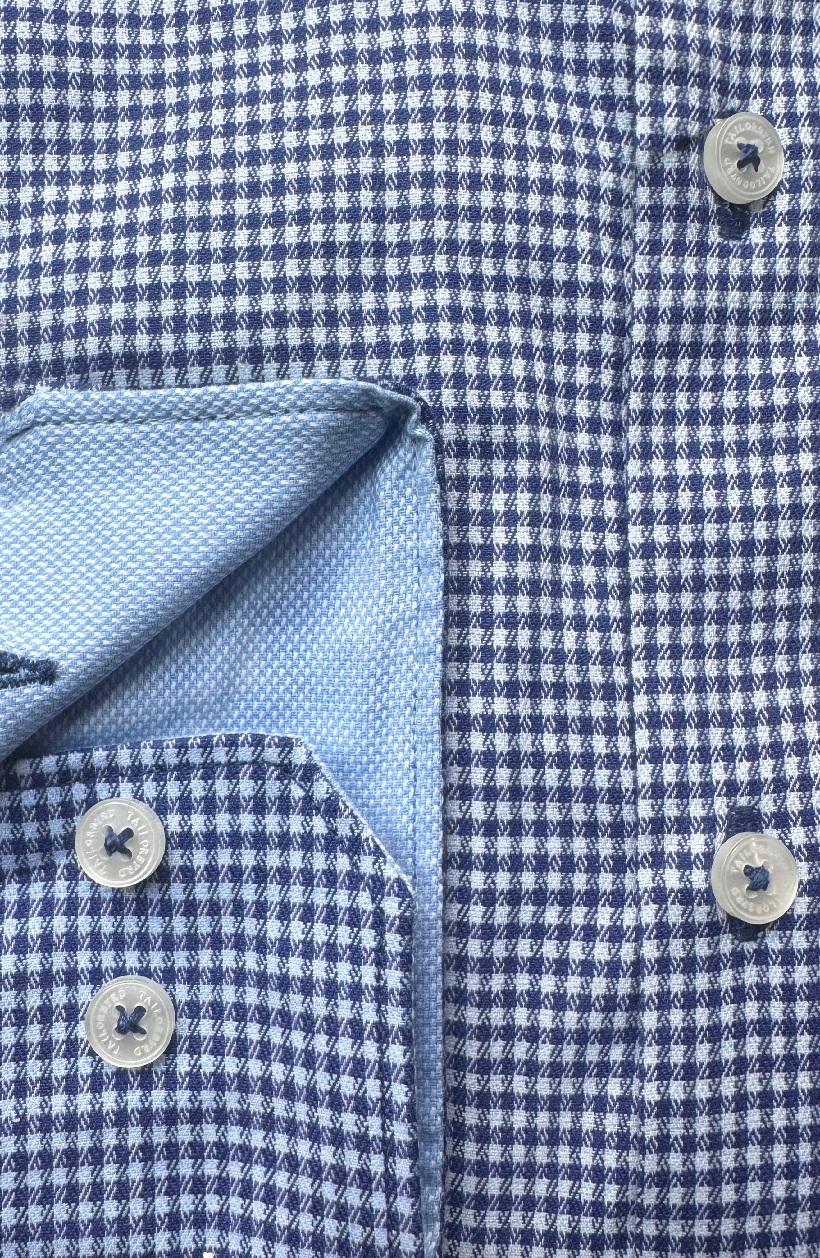 TailorByrd Trim Fit Dobby Mini Gingham Non-Iron Stretch Dress Shirt