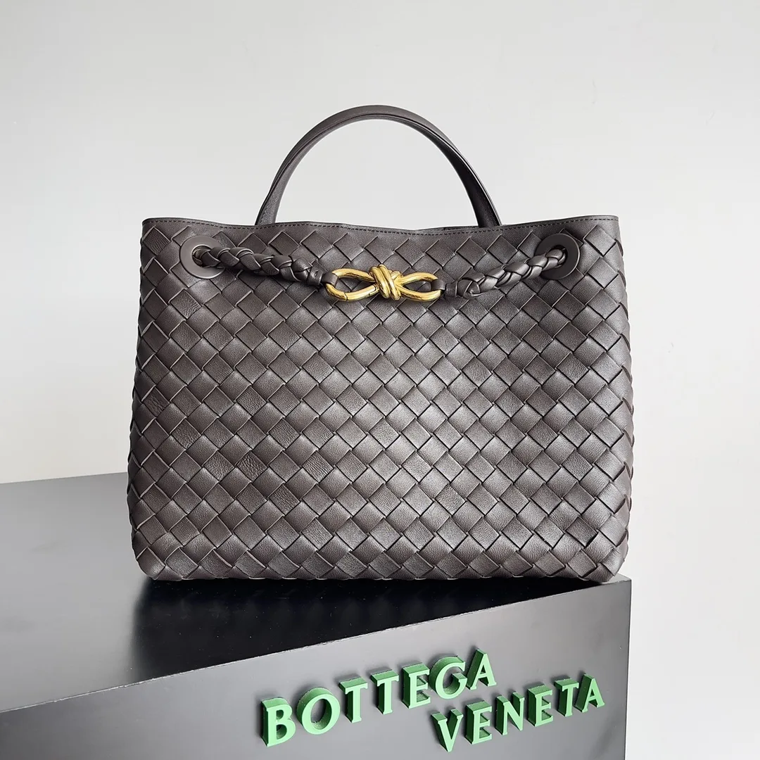 Bottega Veneta Andiamo White Intrecciato Woven Leather Top Handle Bag product photo from LabelPicks