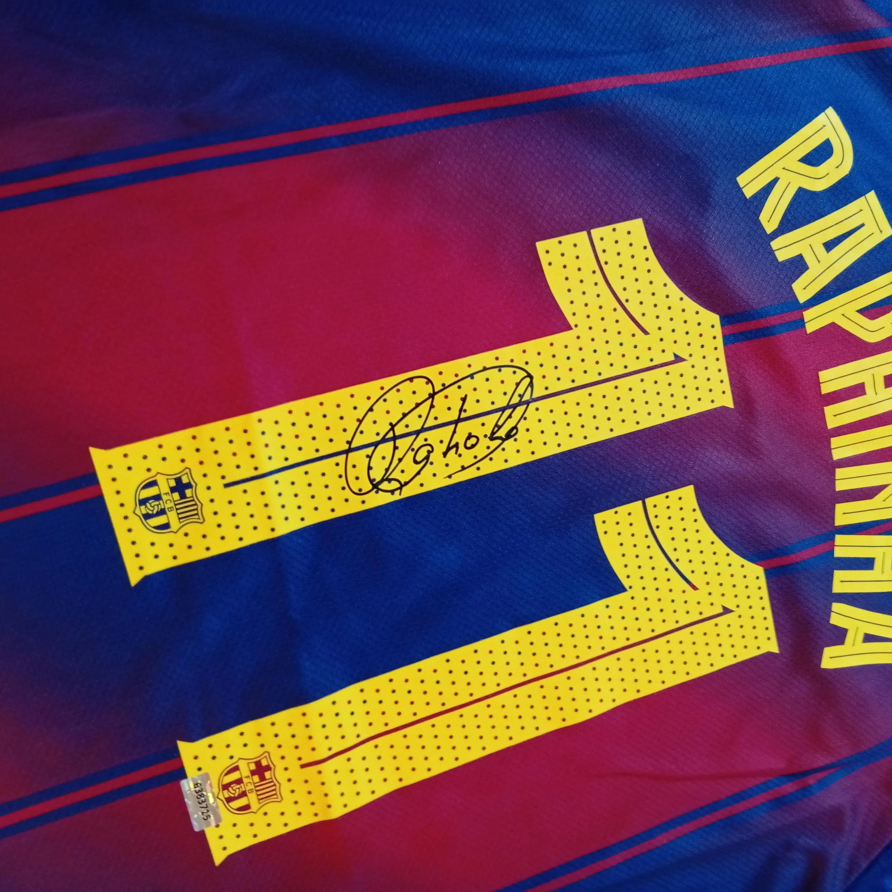 RAPHINHA Signed Autographed Barcelona FC Home Soccer Jersey Football Shirt With COA