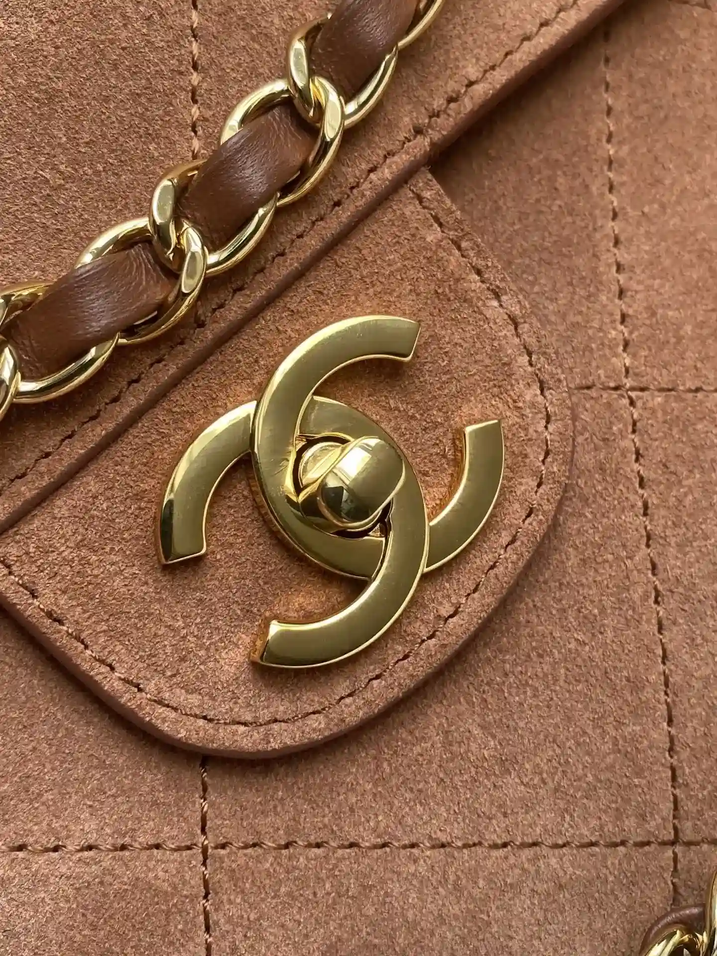 Chanel Classic Flap Beige Suede Leather Shoulder Bag product photo from LabelPicks