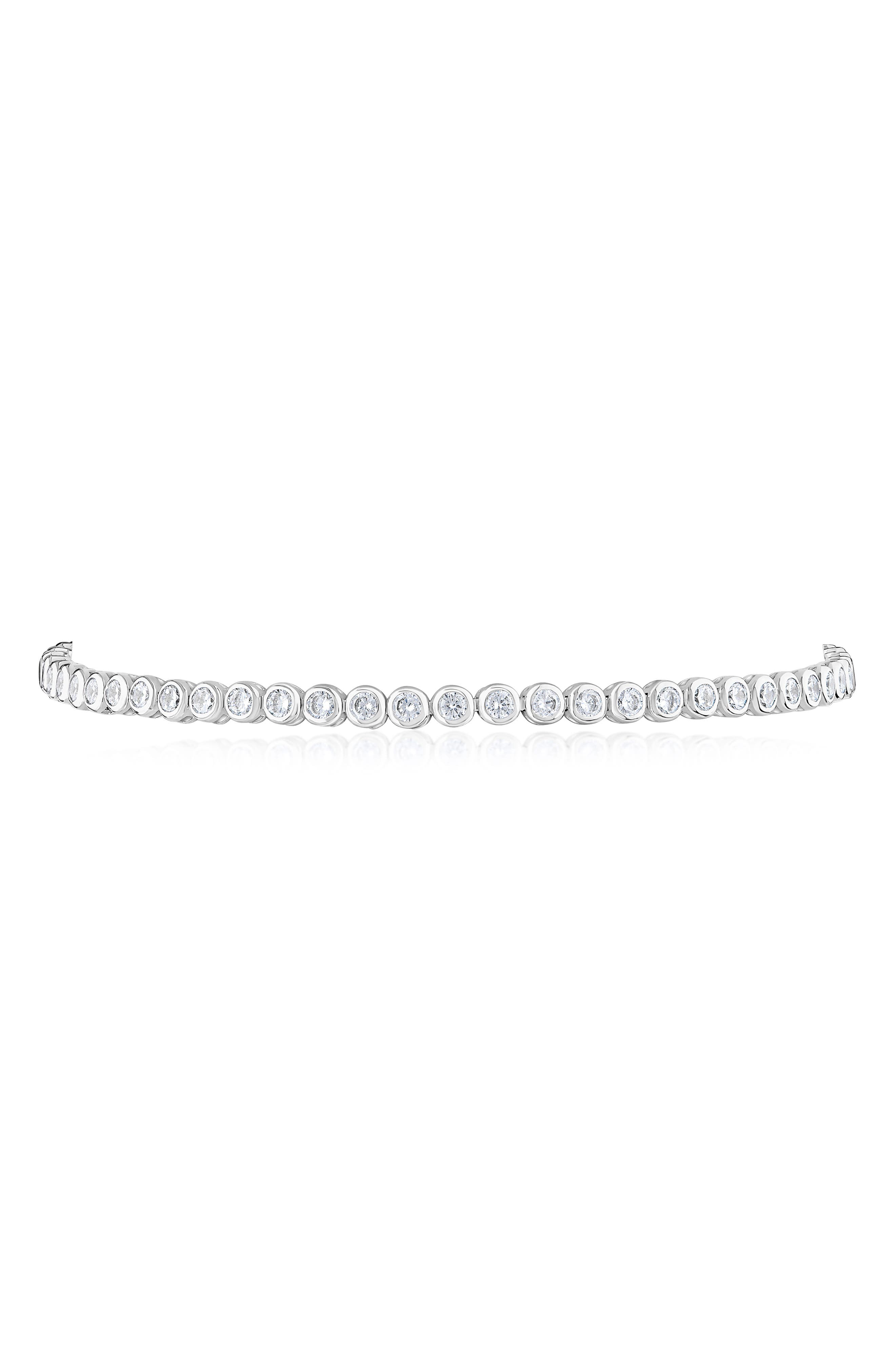 CZ by Kenneth Jay Lane Bezel Round Cubic Zirconia Tennis Anklet