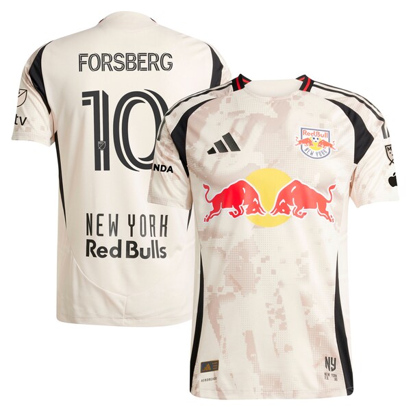 Emil Forsberg New York Red Bulls adidas 2025 Stone Kit Authentic Player Jersey - Tan