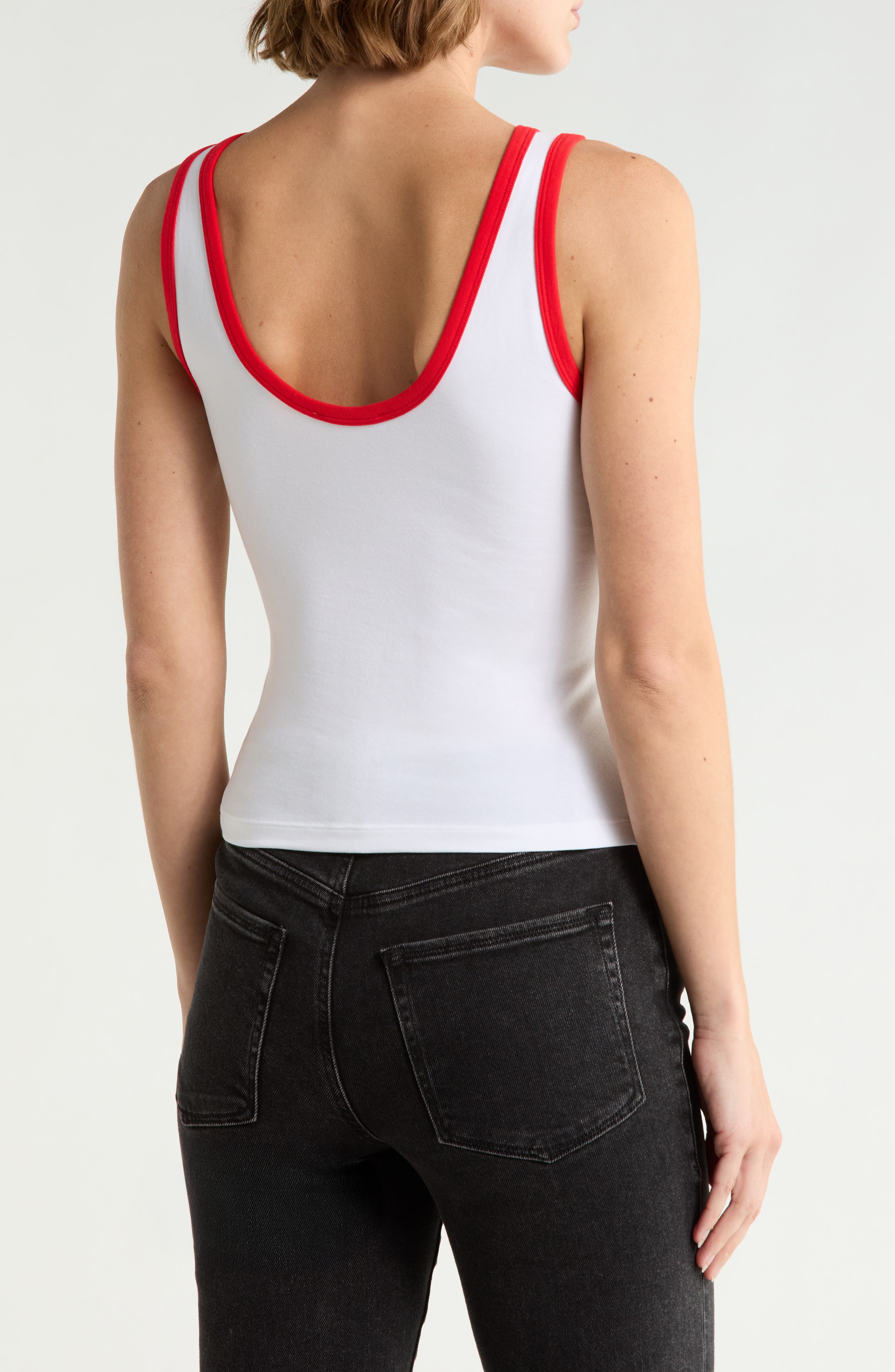 Good American Stretch Cotton Crop Ringer Tank