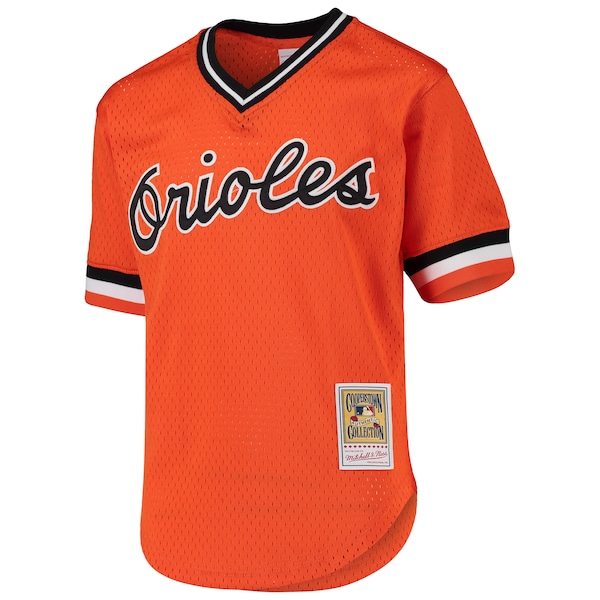 Cal Ripken Jr. Baltimore Orioles Youth Cooperstown Collection Mesh Batting Practice Jersey - Orange