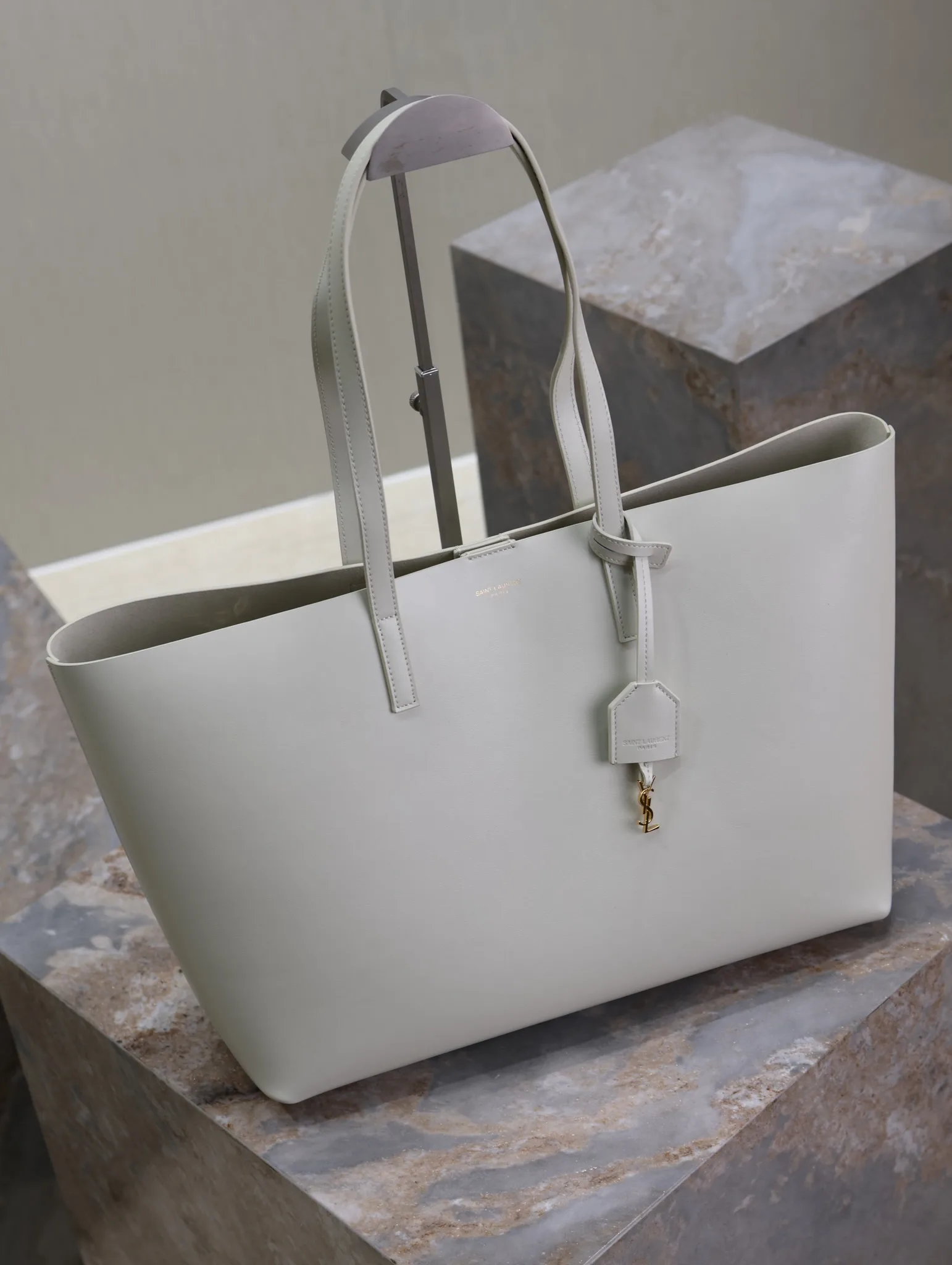Saint Laurent White Calfskin Tote Bag product photo from LabelPicks