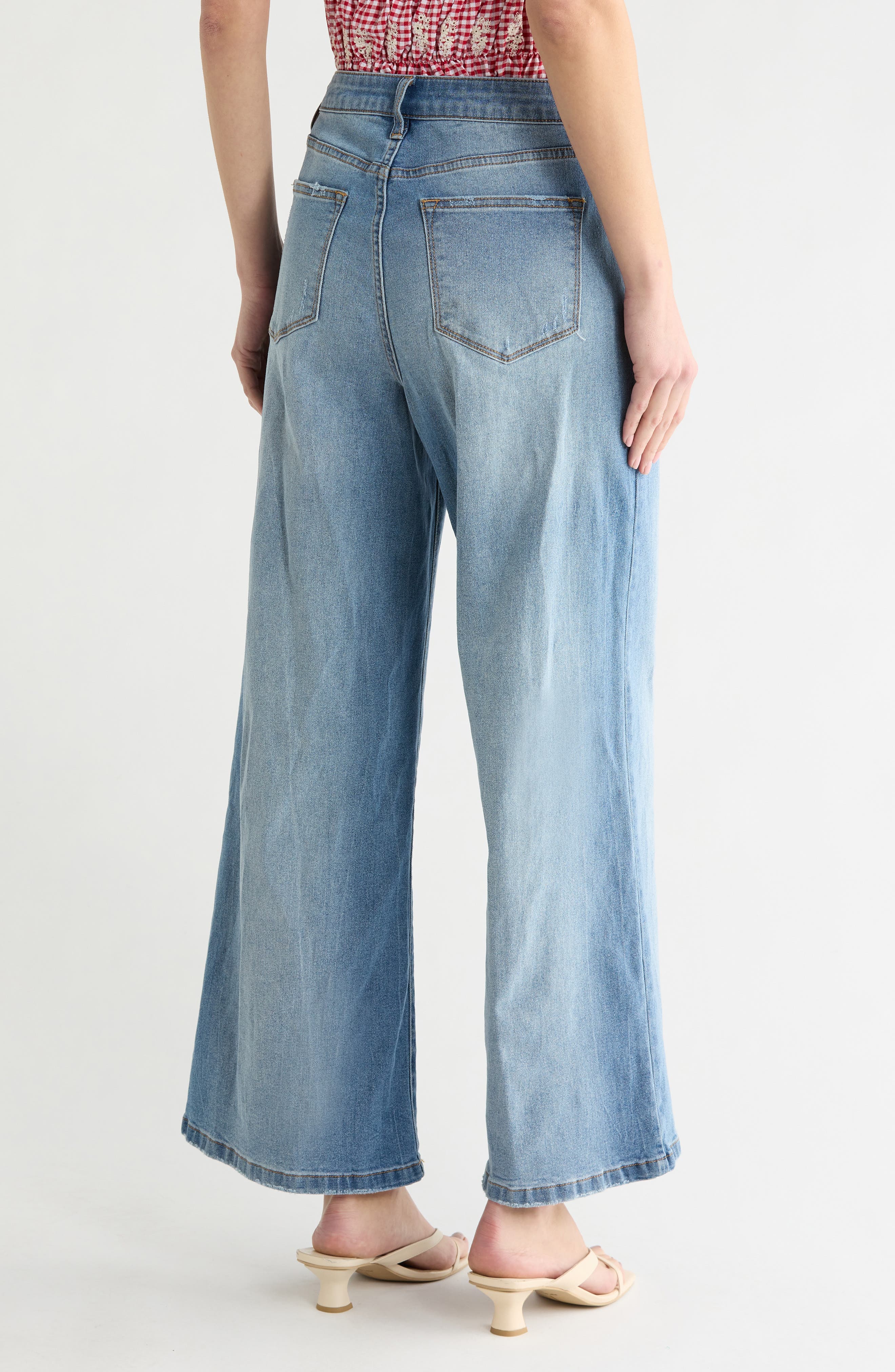 Vigoss Destructed High Waist Baggy Wide Leg Jeans