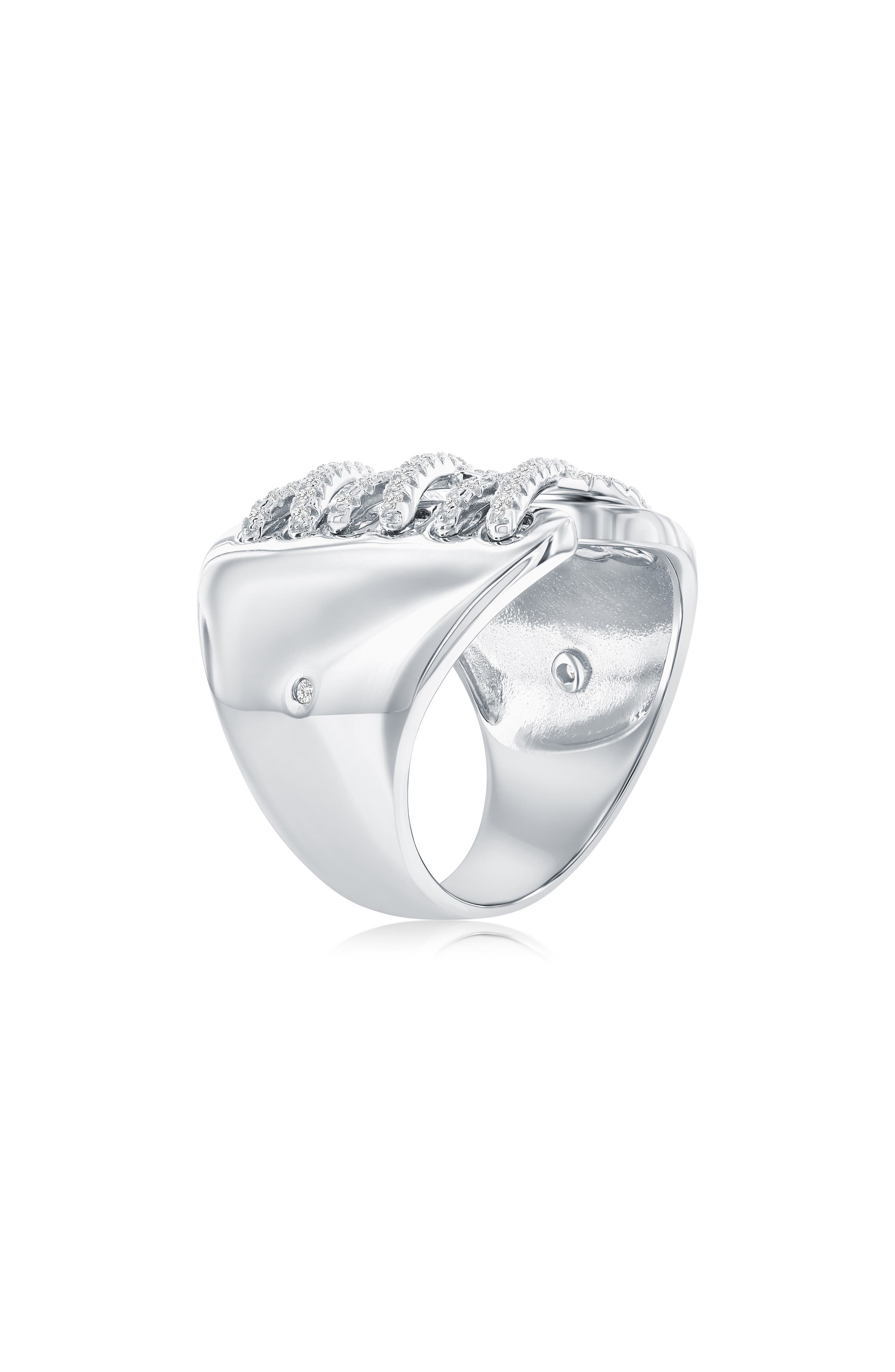 SUZY LEVIAN Cubic Zirconia Wide Triple Cross Over Ring