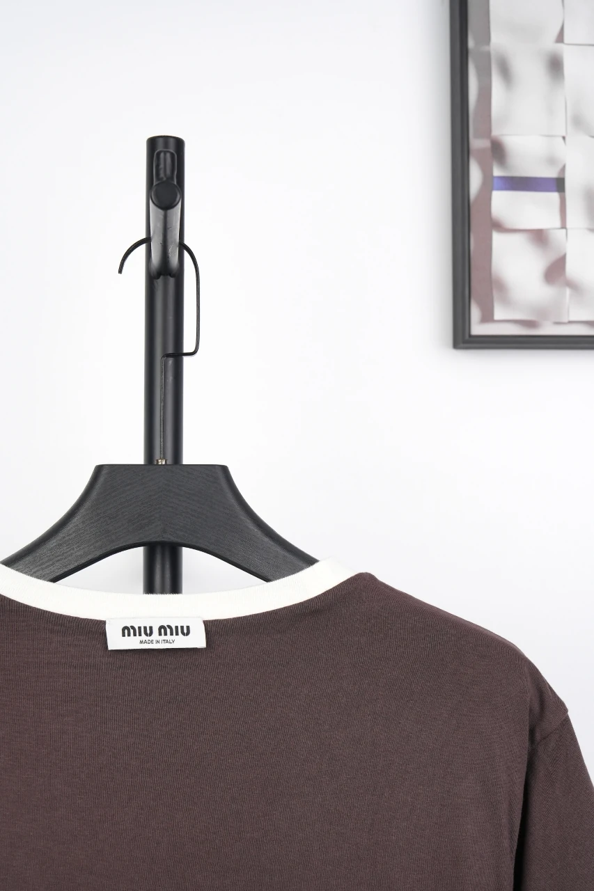 Miu Miu White Black Stripe Reversible T-Shirt product photo from LabelPicks
