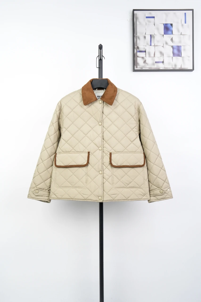 Miu Miu Beige Diamond Quilted Padded Jacket product photo from LabelPicks