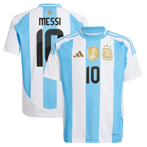 Lionel Messi Argentina National Team adidas Youth 2024 Home Replica Player Jersey - White/Blue