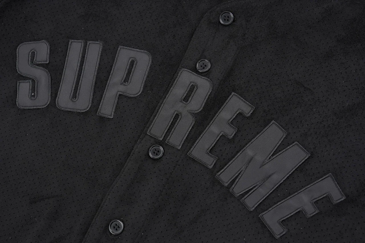 Supreme Black Suede Mesh Baseball Jersey product photo from LabelPicks