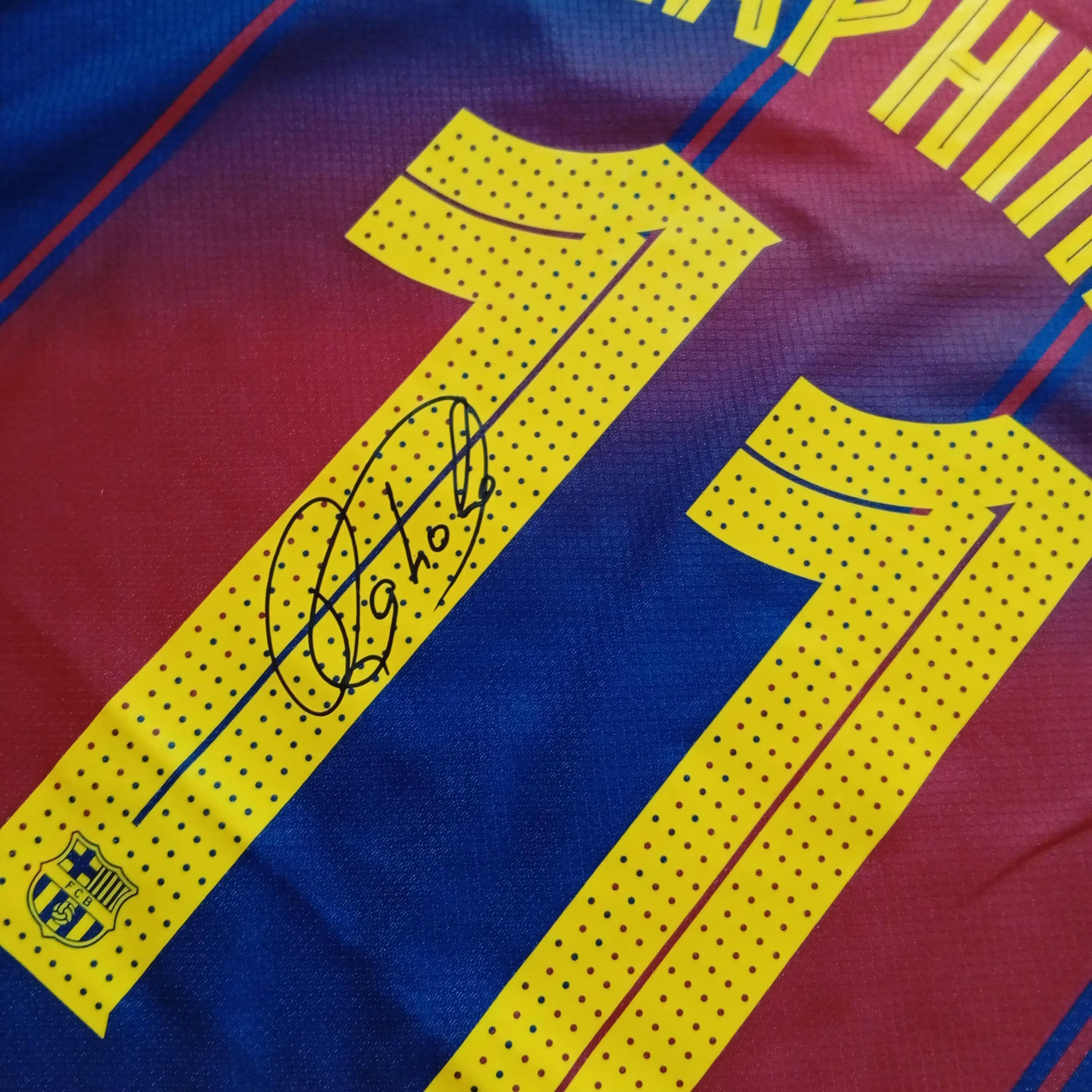 RAPHINHA Signed Autographed Barcelona FC Home Soccer Jersey Football Shirt With COA