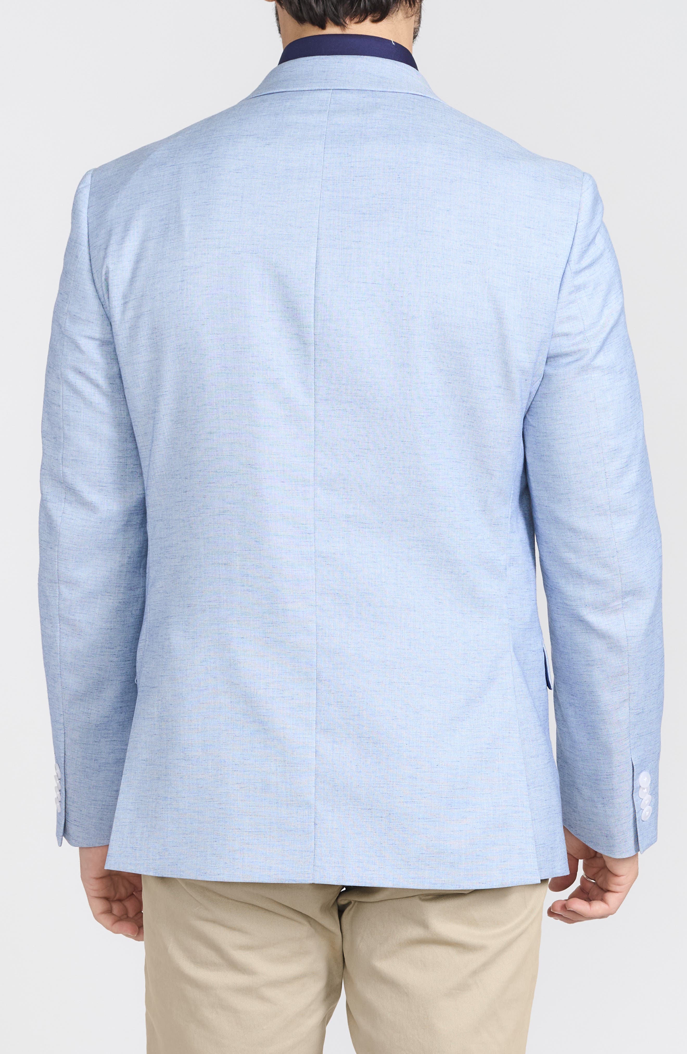SAVILE ROW CO Blue Stretch Mélange Blazer