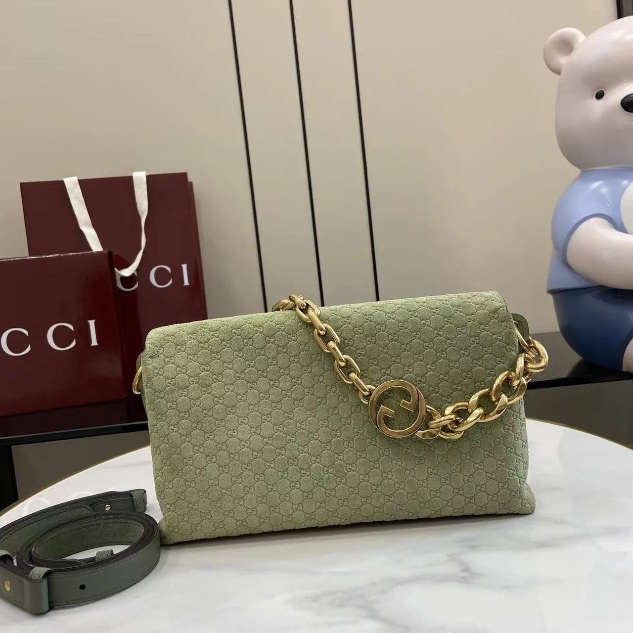 Gucci Green GG Supreme Canvas Shoulder Bag product photo from LabelPicks
