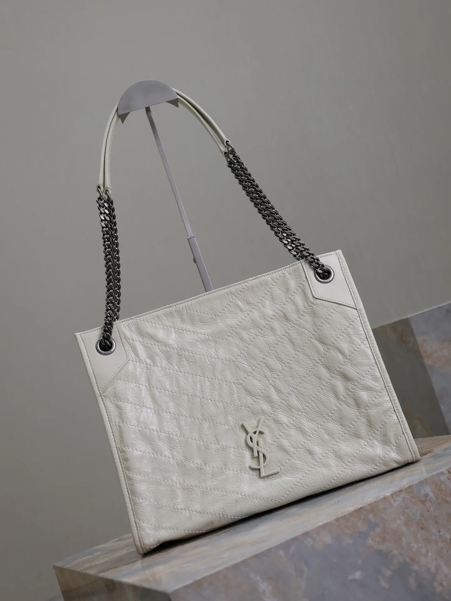 Bottega Veneta White Calfskin Tote Bag product photo from LabelPicks