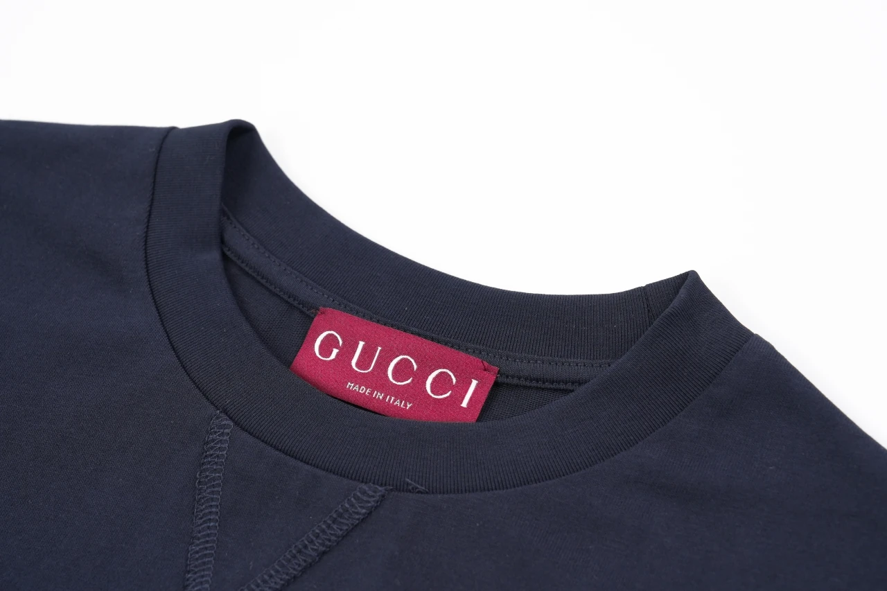 GUCCI Navy Pocket Embroidered Crewneck T-Shirt product photo from LabelPicks