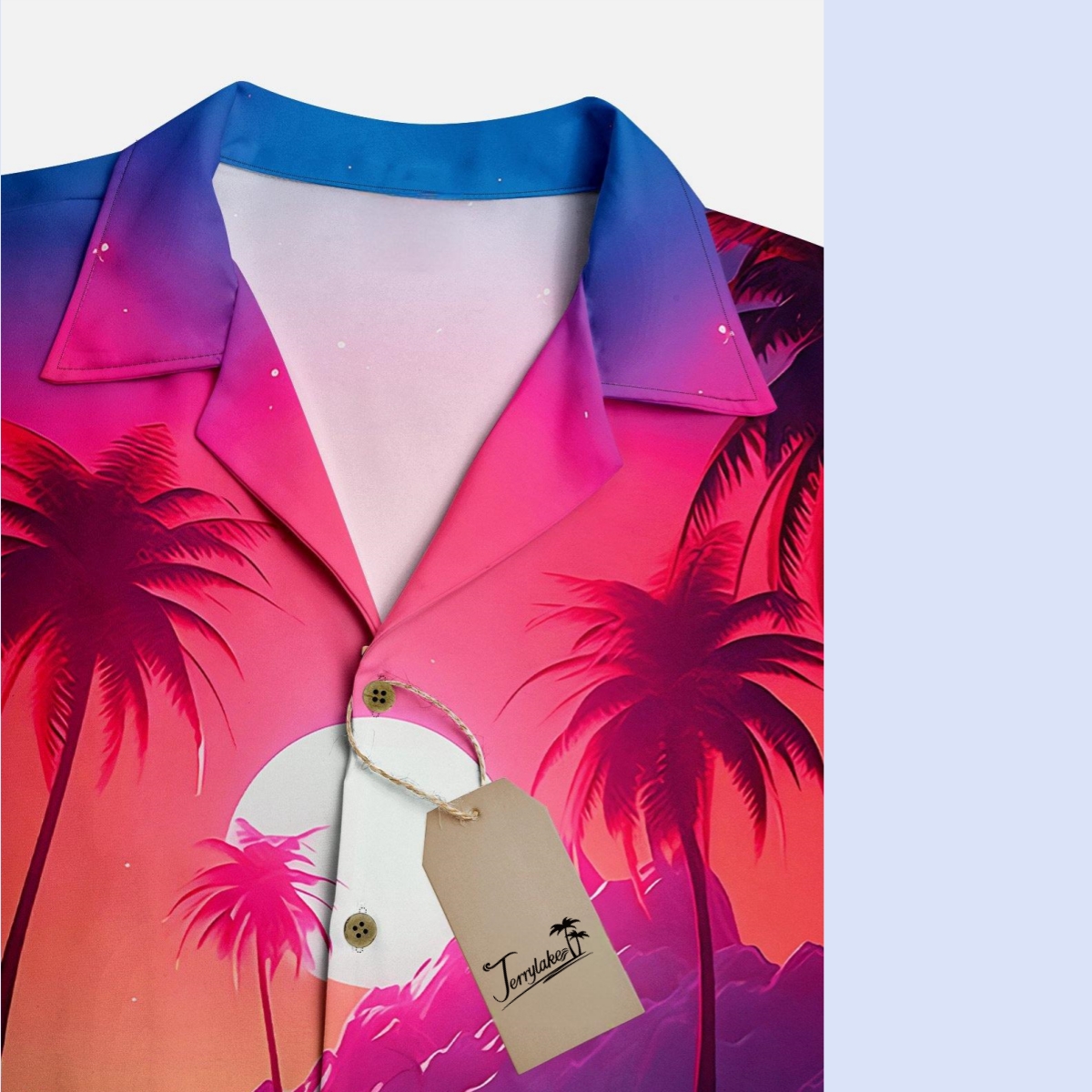 Coconut Tree Sunset Landscape Short Sleeve Aloha Shirt