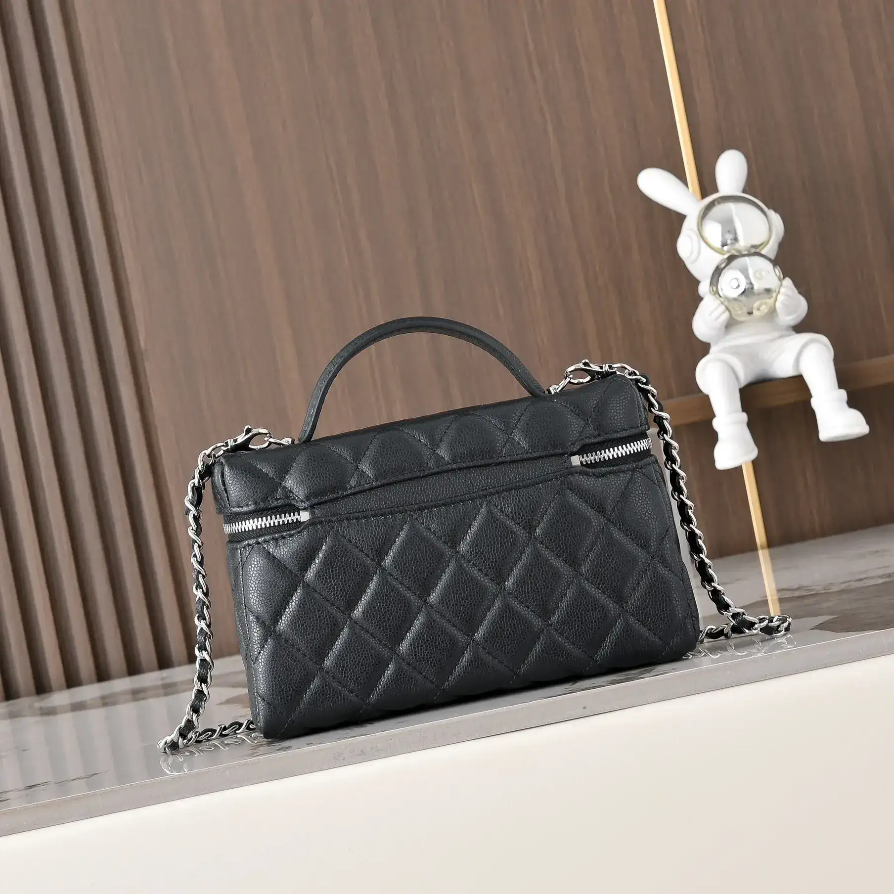 Chanel Gold Grained Leather Top Handle Bag product photo from LabelPicks
