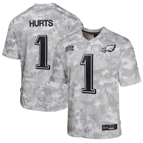 Jalen Hurts Philadelphia Eagles Nike Youth 2024 Salute to Service Game Jersey - Arctic Camo