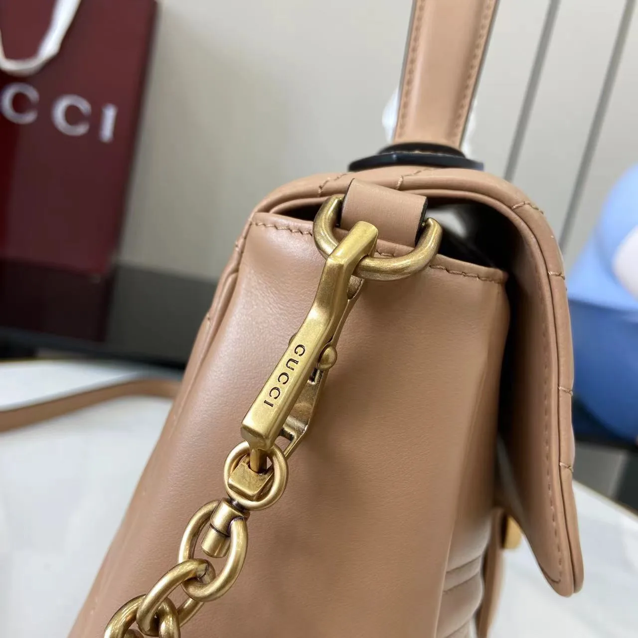 Gucci Beige Marmont GG Supreme Canvas Shoulder Bag product photo from LabelPicks