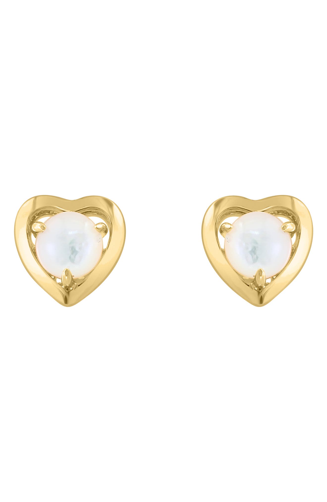 EFFY Mother-of-Pearl Heart Stud Earrings