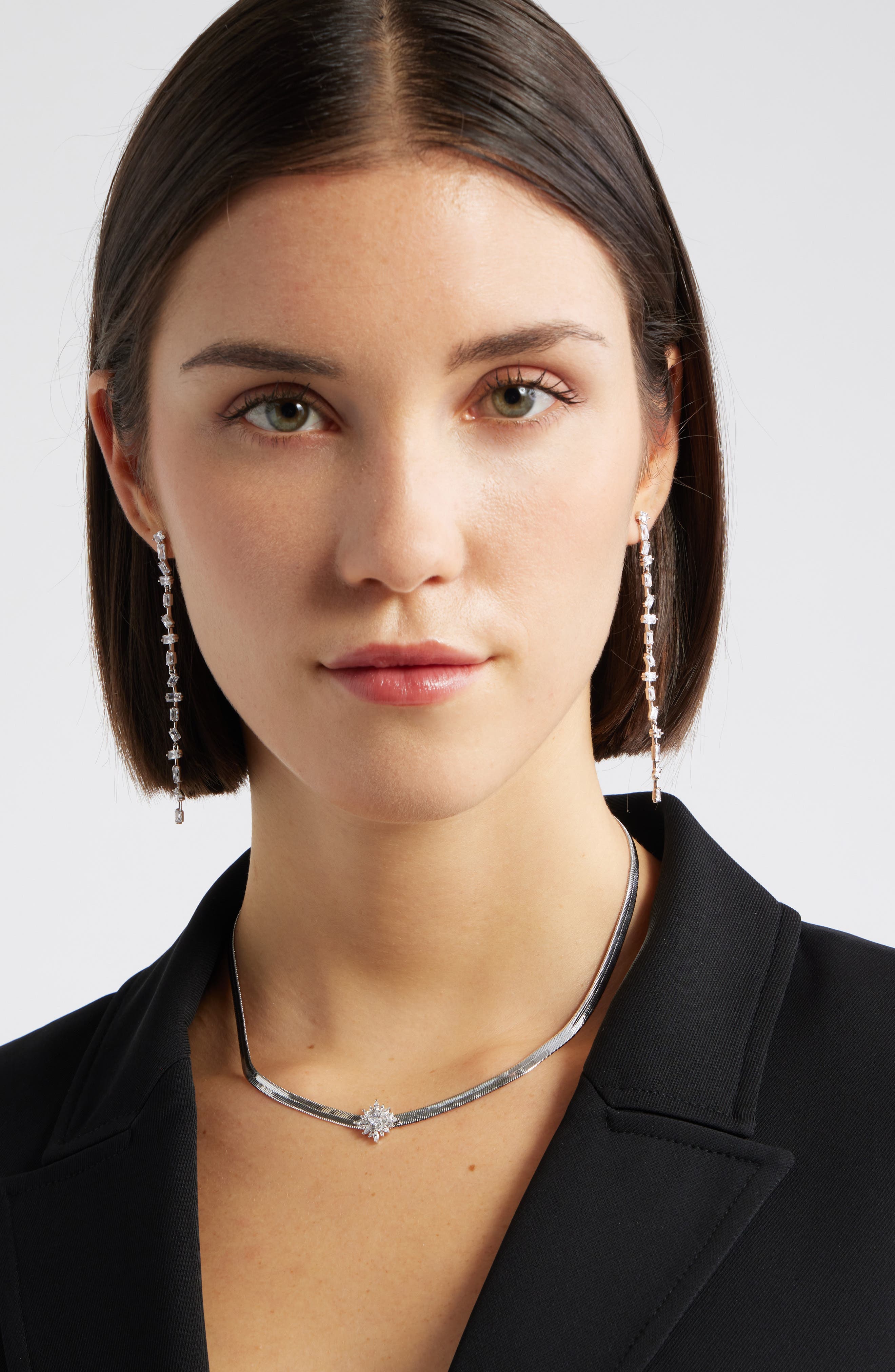 Nordstrom Cubic Zirconia Burst Snake Chain Necklace