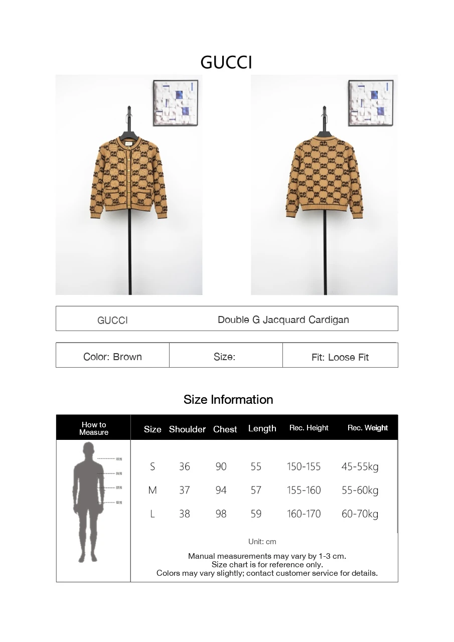 GUCCI Caramel Brown GG Jacquard Knit Cardigan product photo from LabelPicks